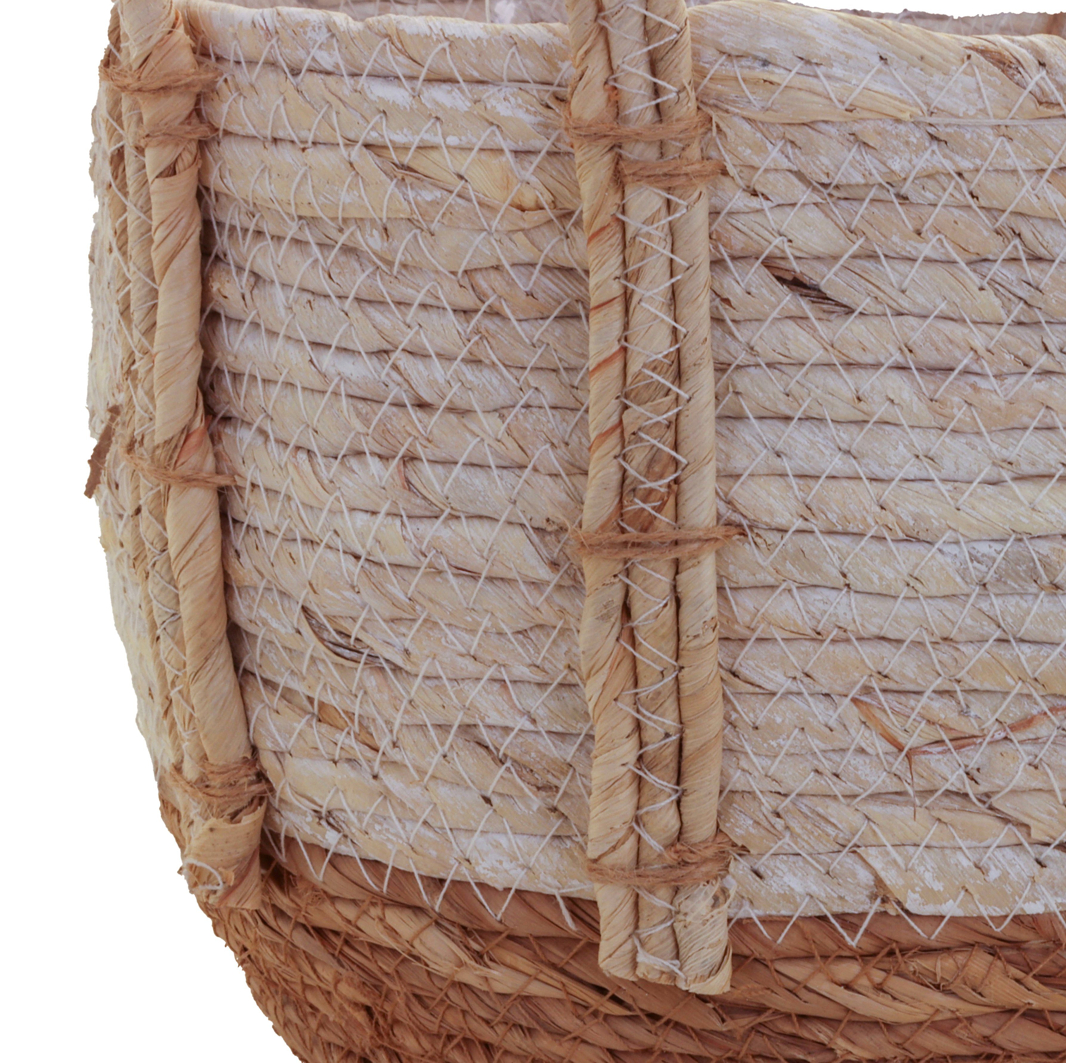 tegawo Aufbewahrungskorb Seegraskorb mit Henkel bicolor, Naturprodukt, bepf günstig online kaufen