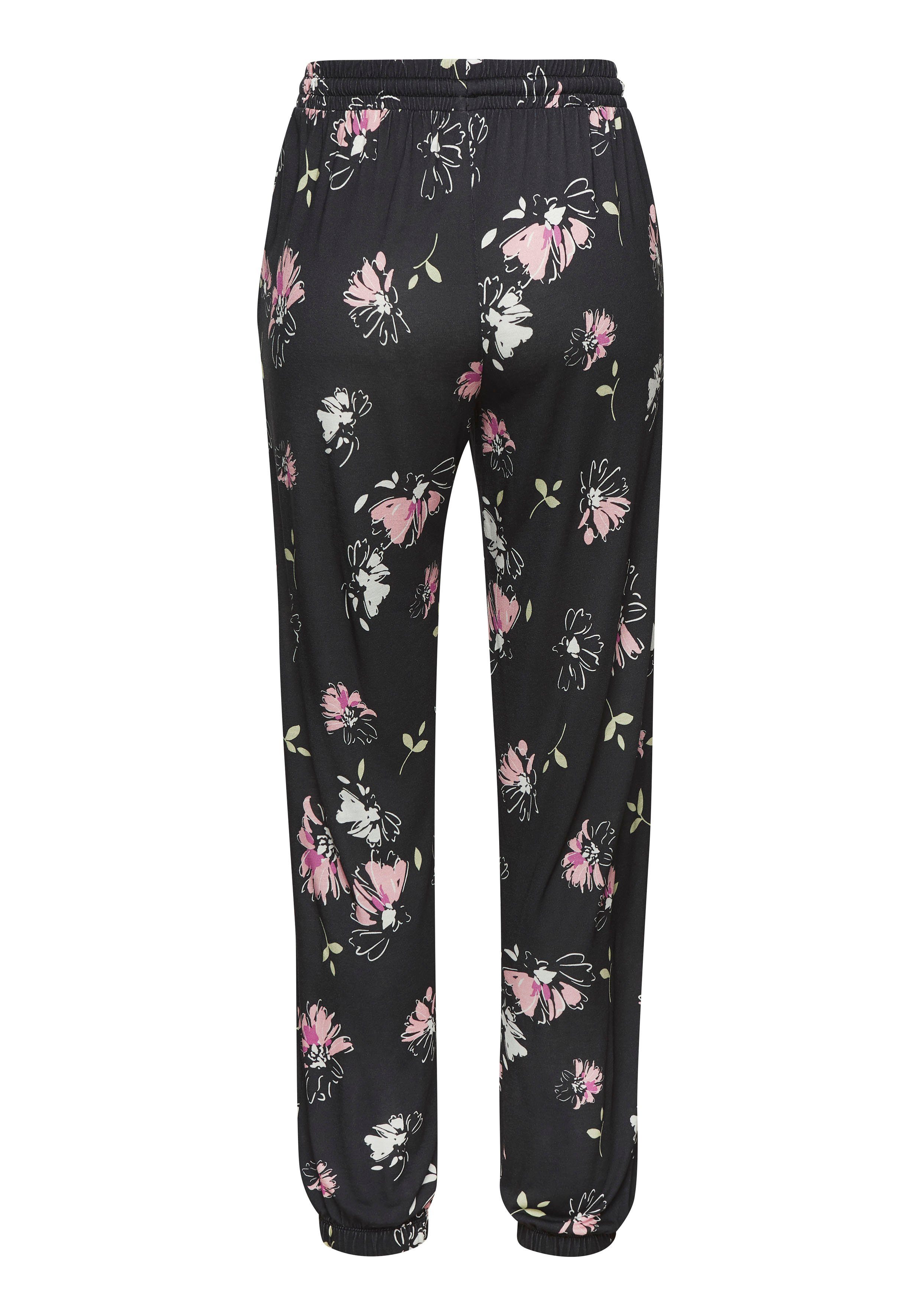 Vivance Jerseyhose aus bequemer Viskose Blumendruck, leichte Sommerhose aus Jersey, casual, Schlupfhose
