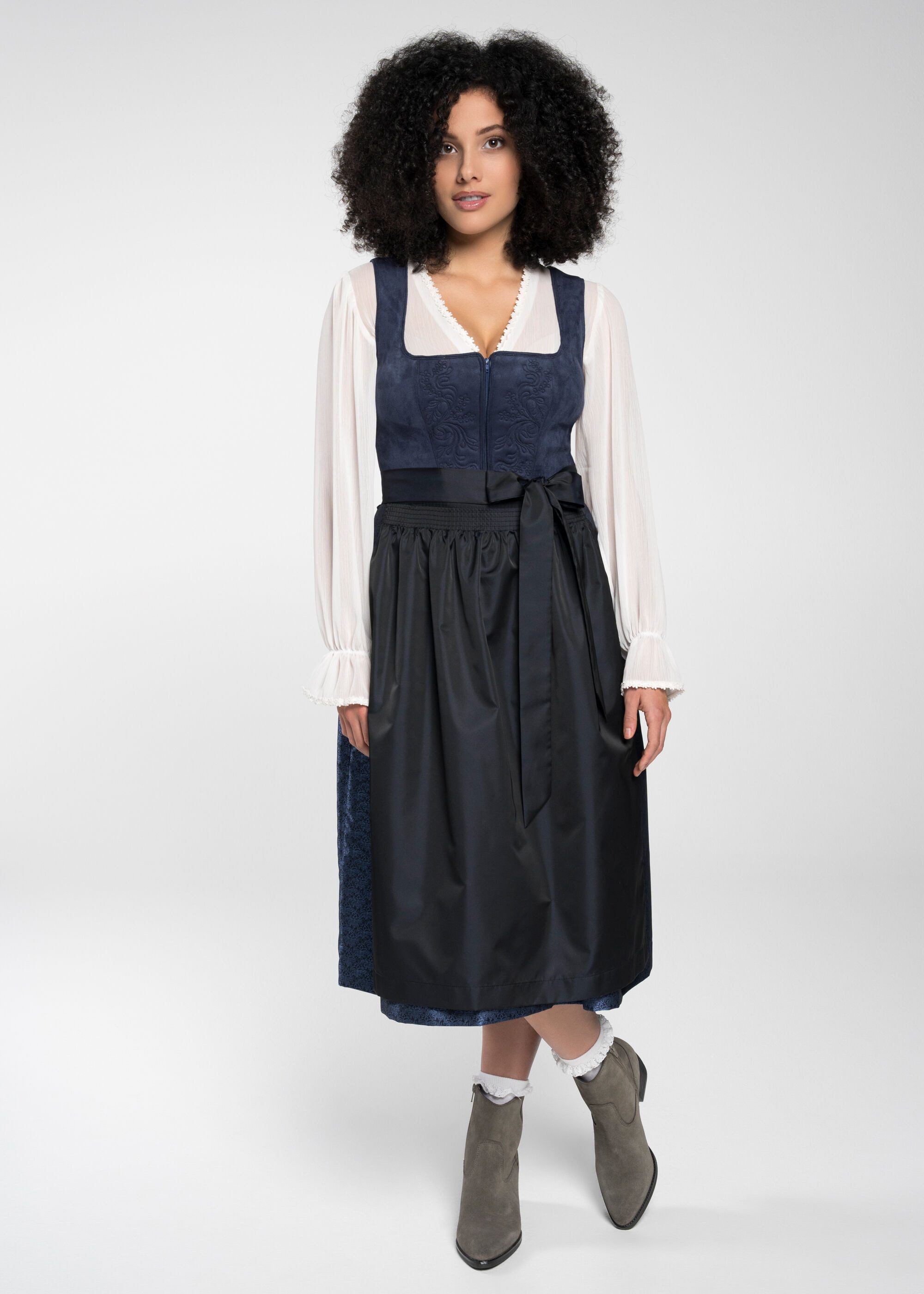Spieth & Wensky Dirndl Dirndl "Felina" (1-tlg) Elegante Stoffkombination günstig online kaufen
