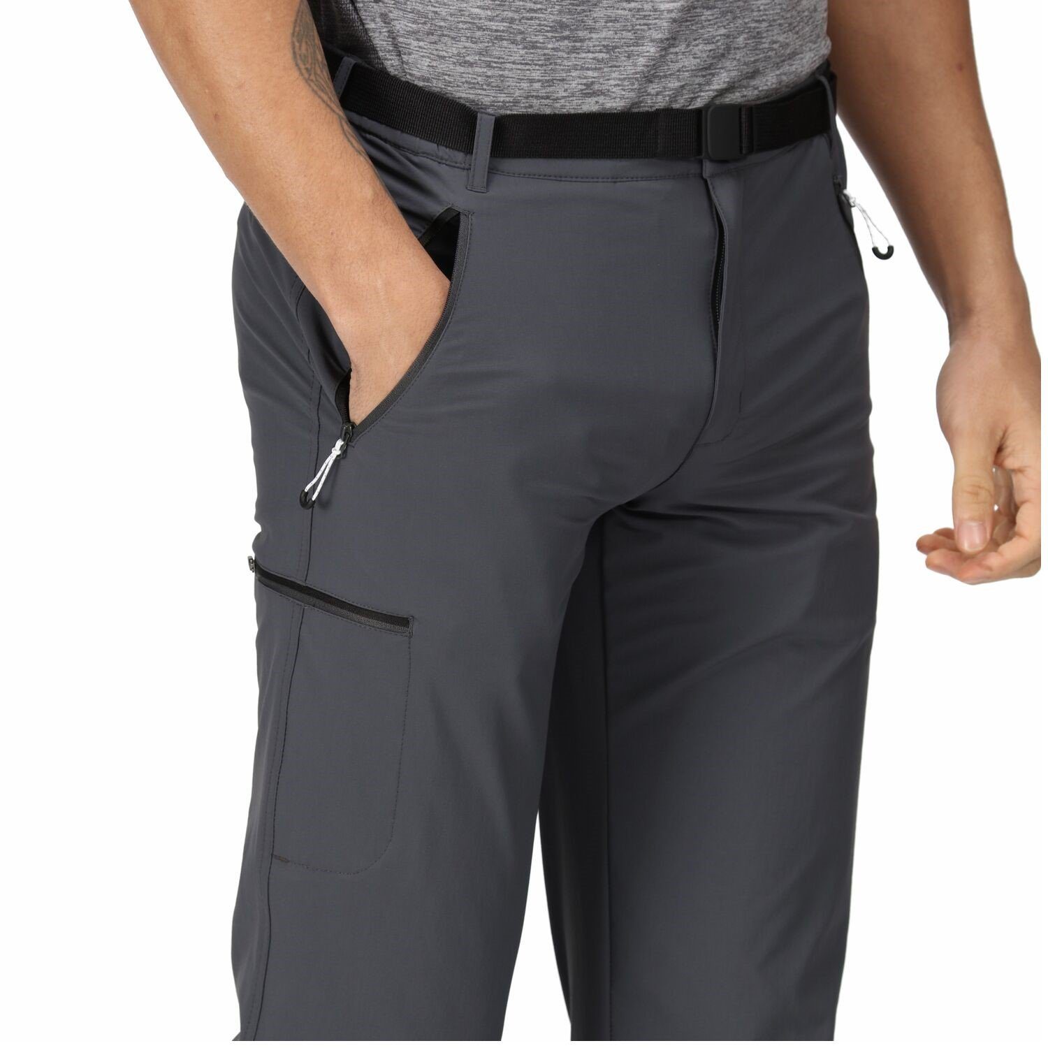 Outdoorhose III Grau Gürtel für mit Xert Herren (0-tlg) Regatta Stretch