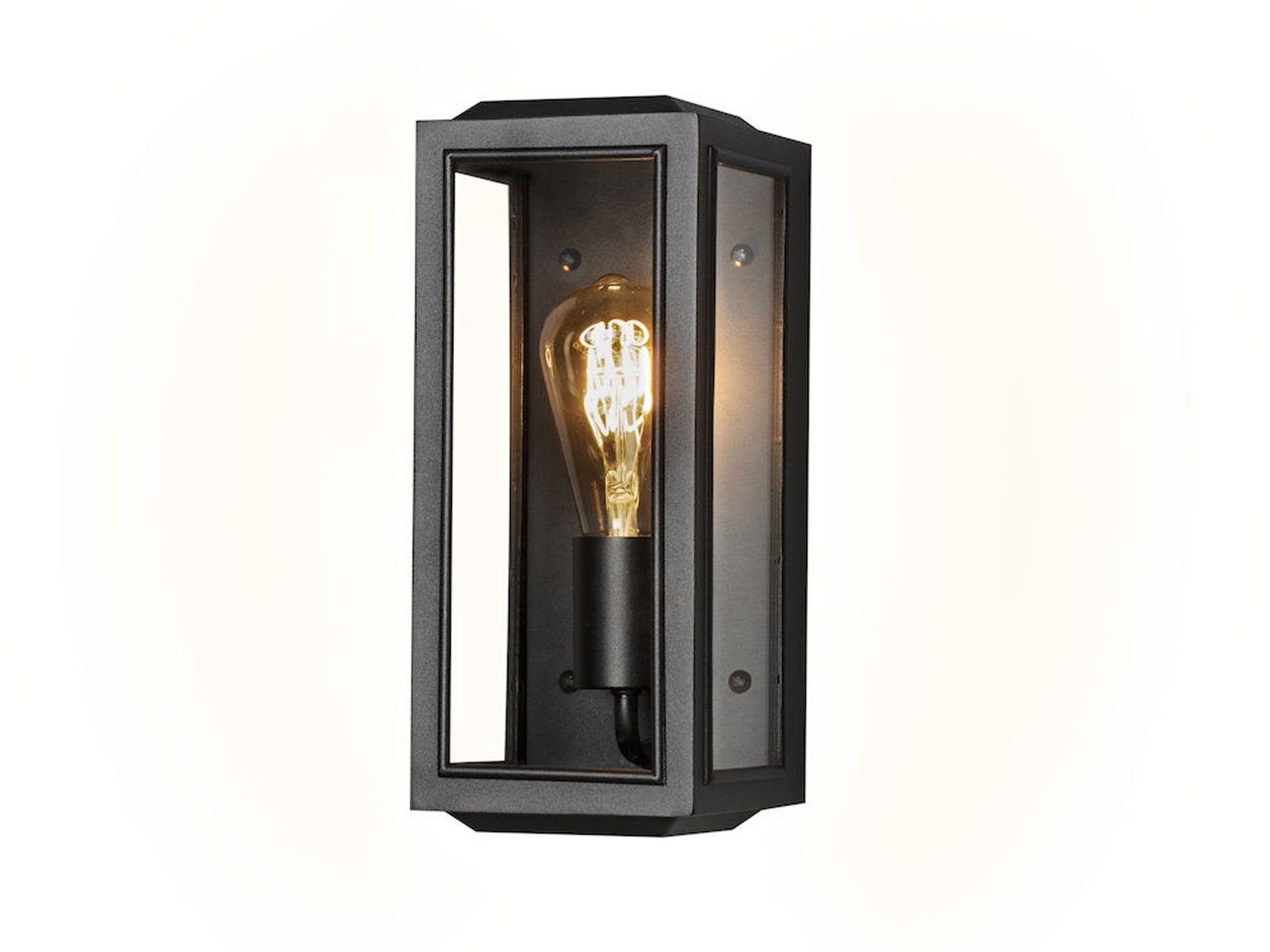 KONSTSMIDE LED Außen-Wandleuchte, LED wechselbar, warmweiß, Schmale Wand-laterne Landhausstil, Fassadenlampe Haus-wand, Schwarz