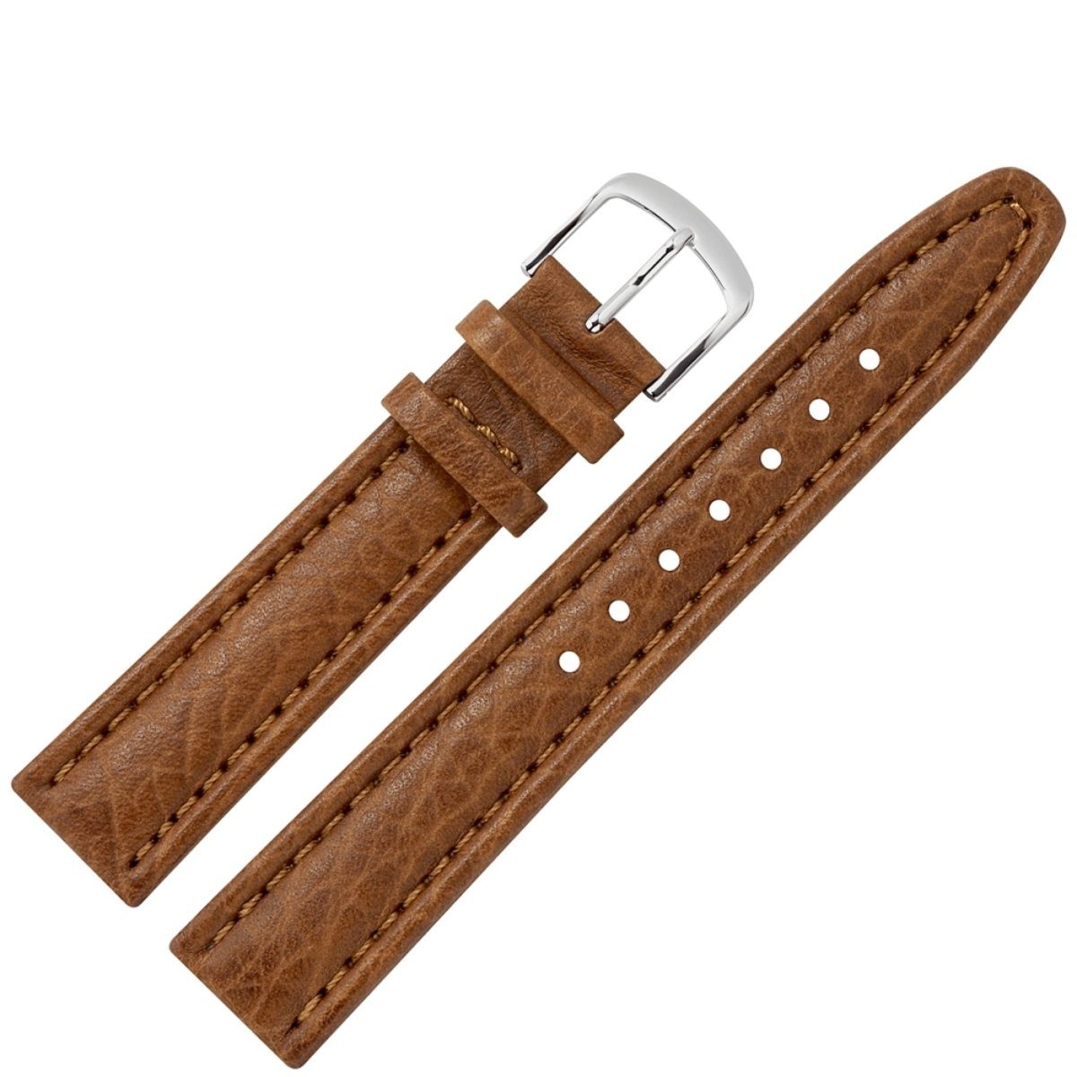 MARBURGER Uhrenarmband 20mm Leder Buffalo Prägung