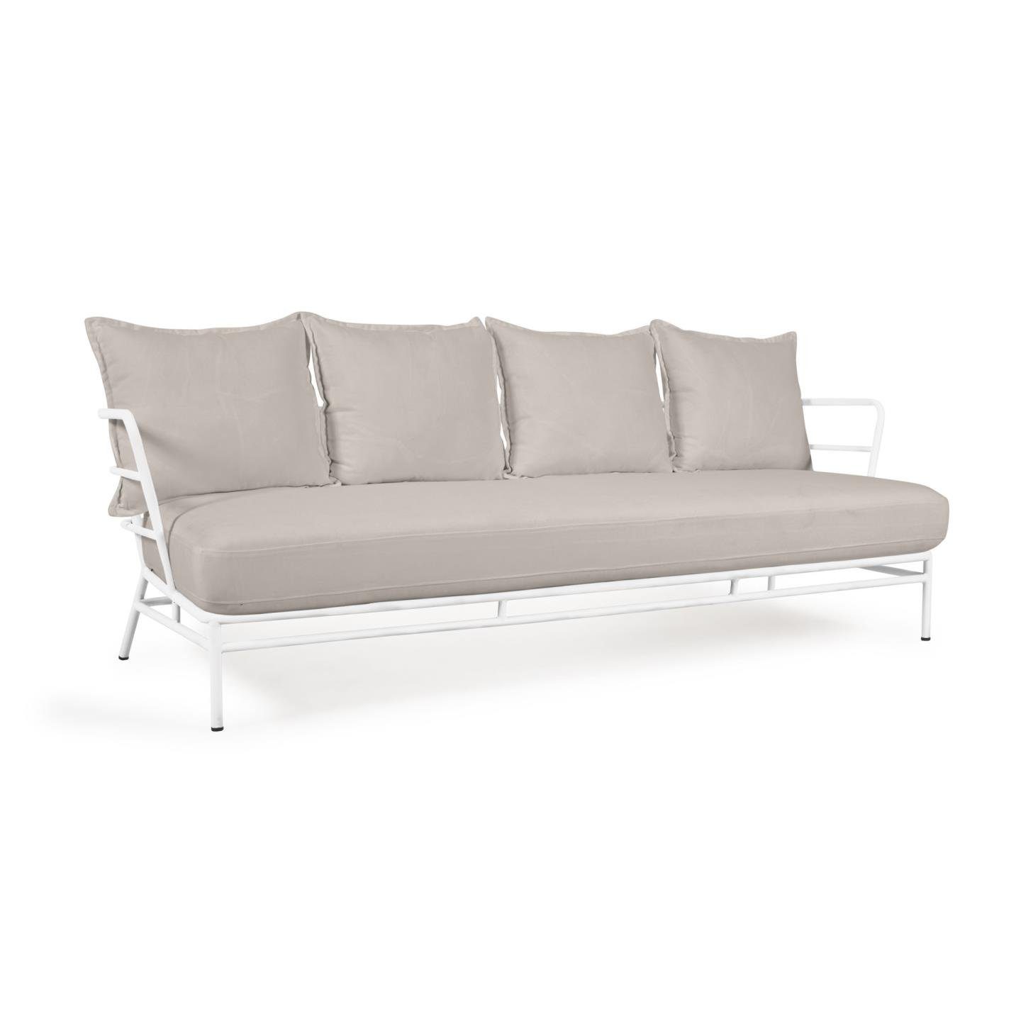 x 60 Sofa Mareluz 197 75 Sofa cm Stahl Natur24 3-Sitzer Couch x Wohnzimmern