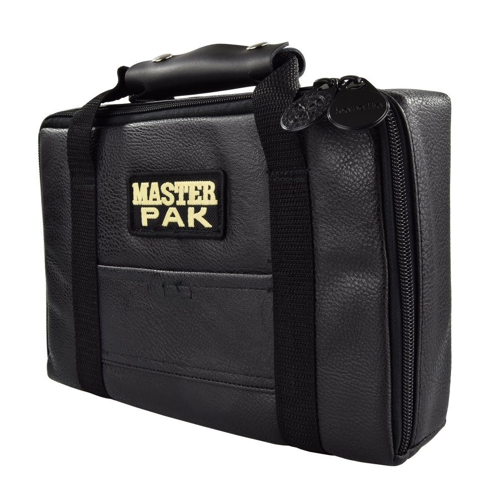 Karella Dartpfeil Darttasche MASTER PAK Kunstleder Edition, schwarz