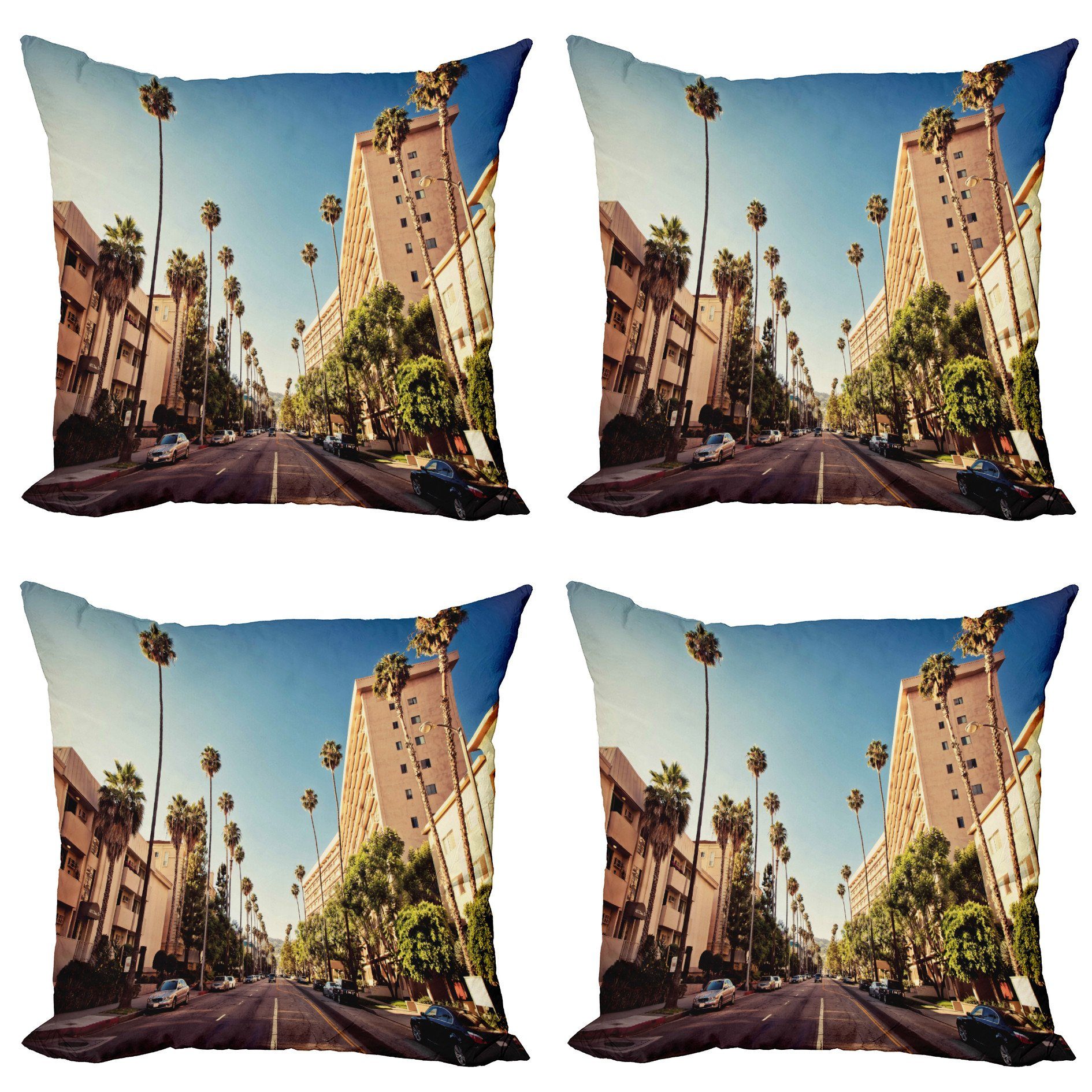 Kissenbezüge Modern Accent Doppelseitiger Digitaldruck, Abakuhaus (4 Stück), Städtisch Beverly Hills Street View