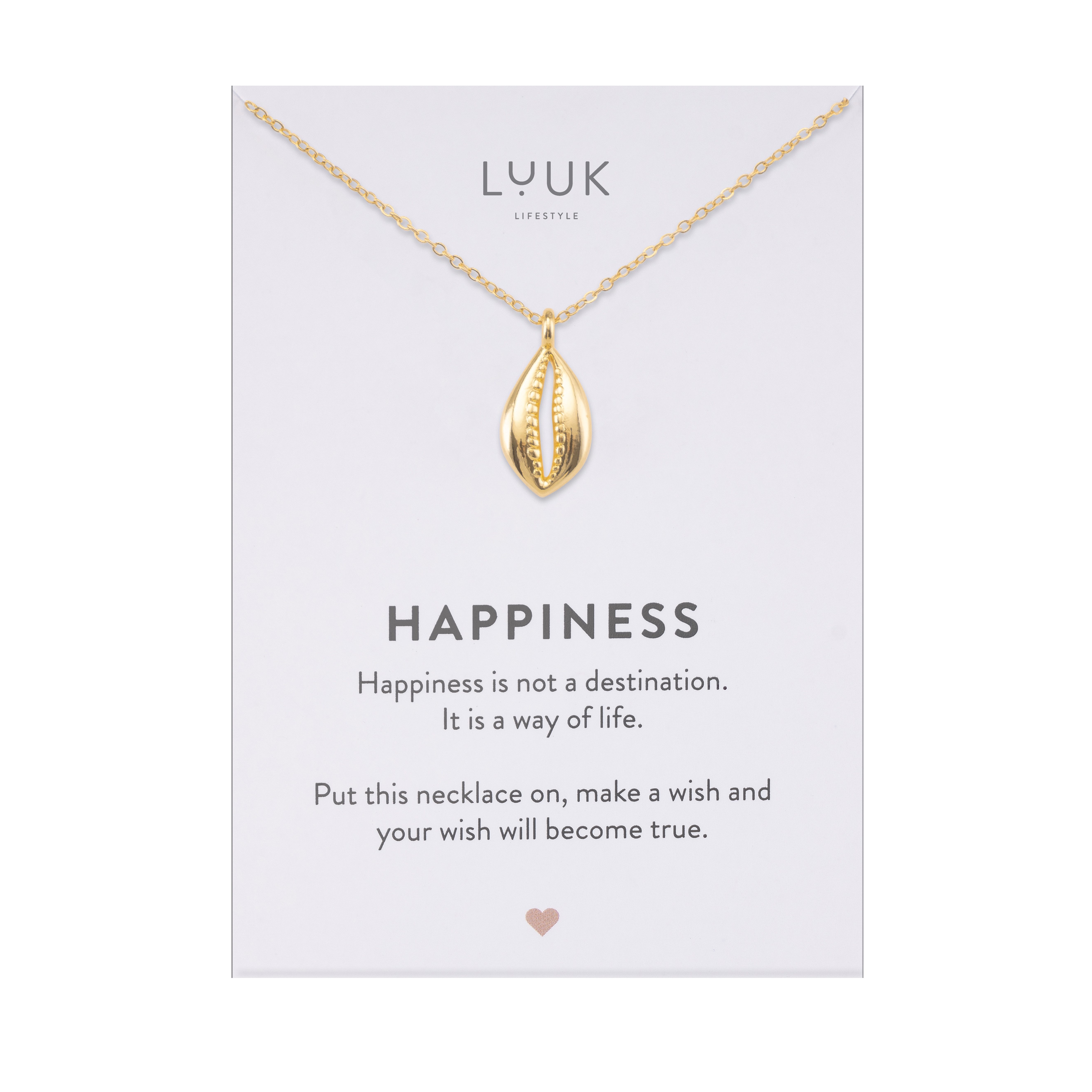 LUUK LIFESTYLE Kette mit Anhänger Kleine Muschel, mit HAPPINESS Spruchkarte günstig online kaufen