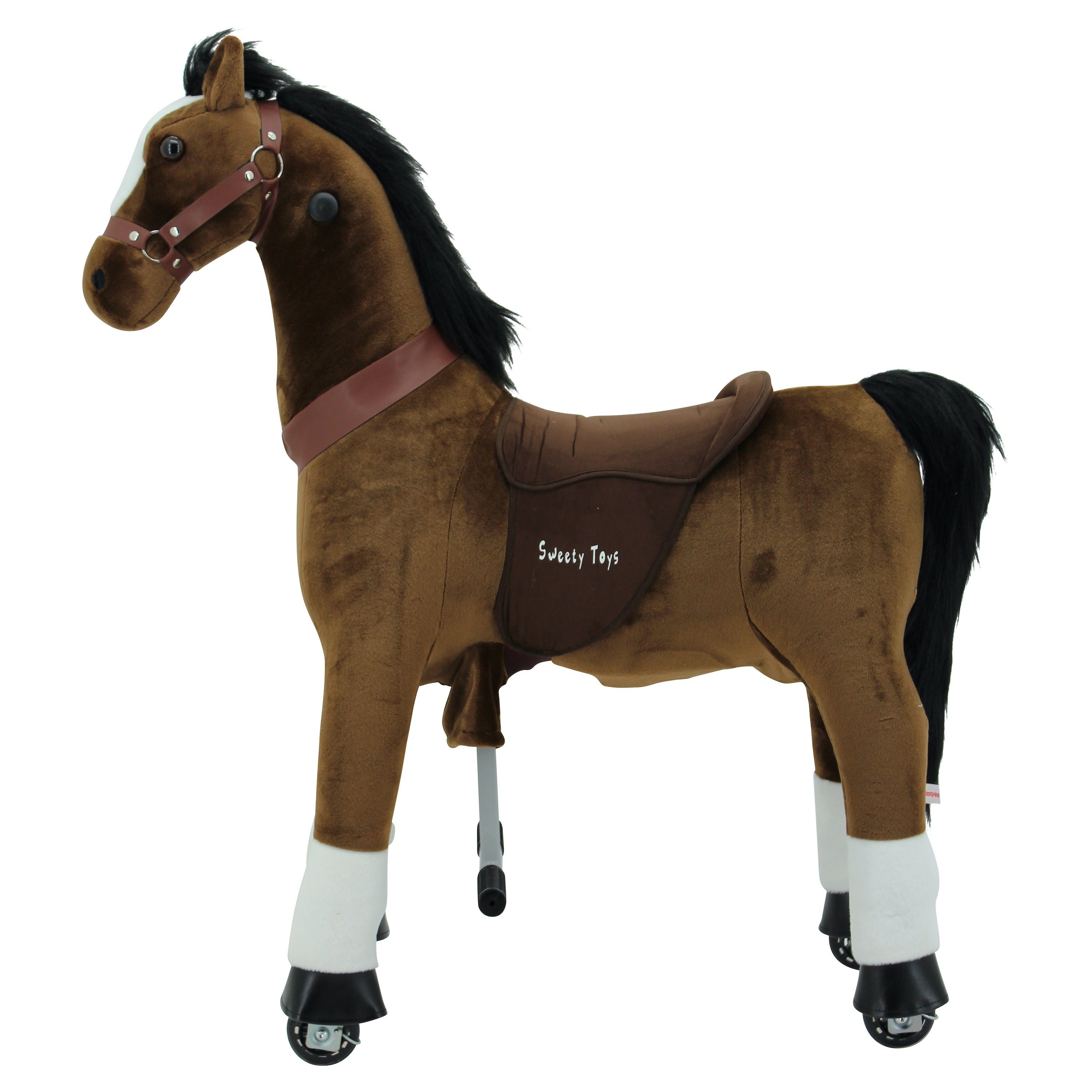 Sweety-Toys Reittier Sweety Toys 7301 Reittier Pferd CHOCOLATE auf Rollen für 4 bis 9 Jahre -RIDING ANIMAL