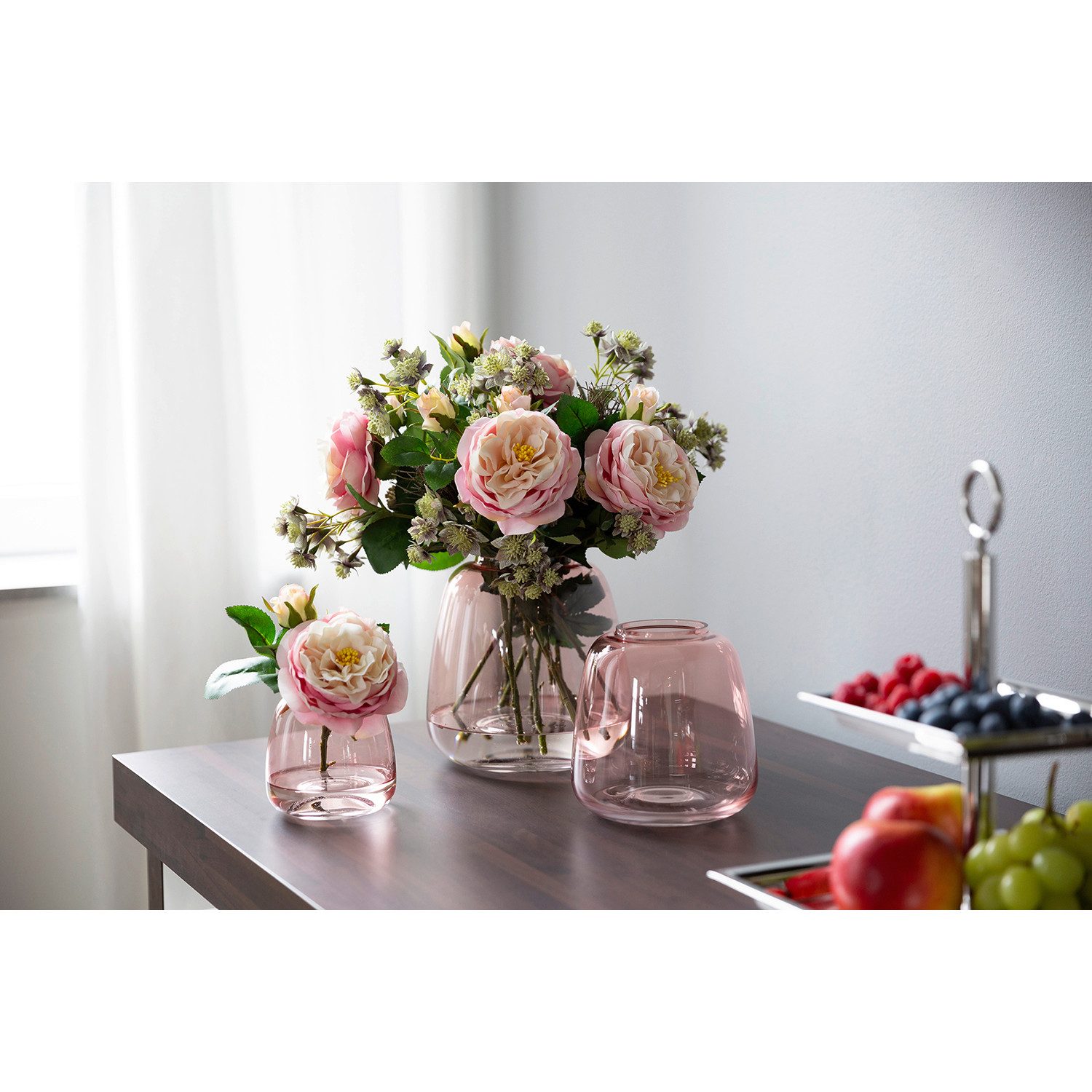 Fink Dekovase SUNDAY Vase - H.15,5cm x Ø14,5cm - rose - Glas - Wohnaccessoi günstig online kaufen