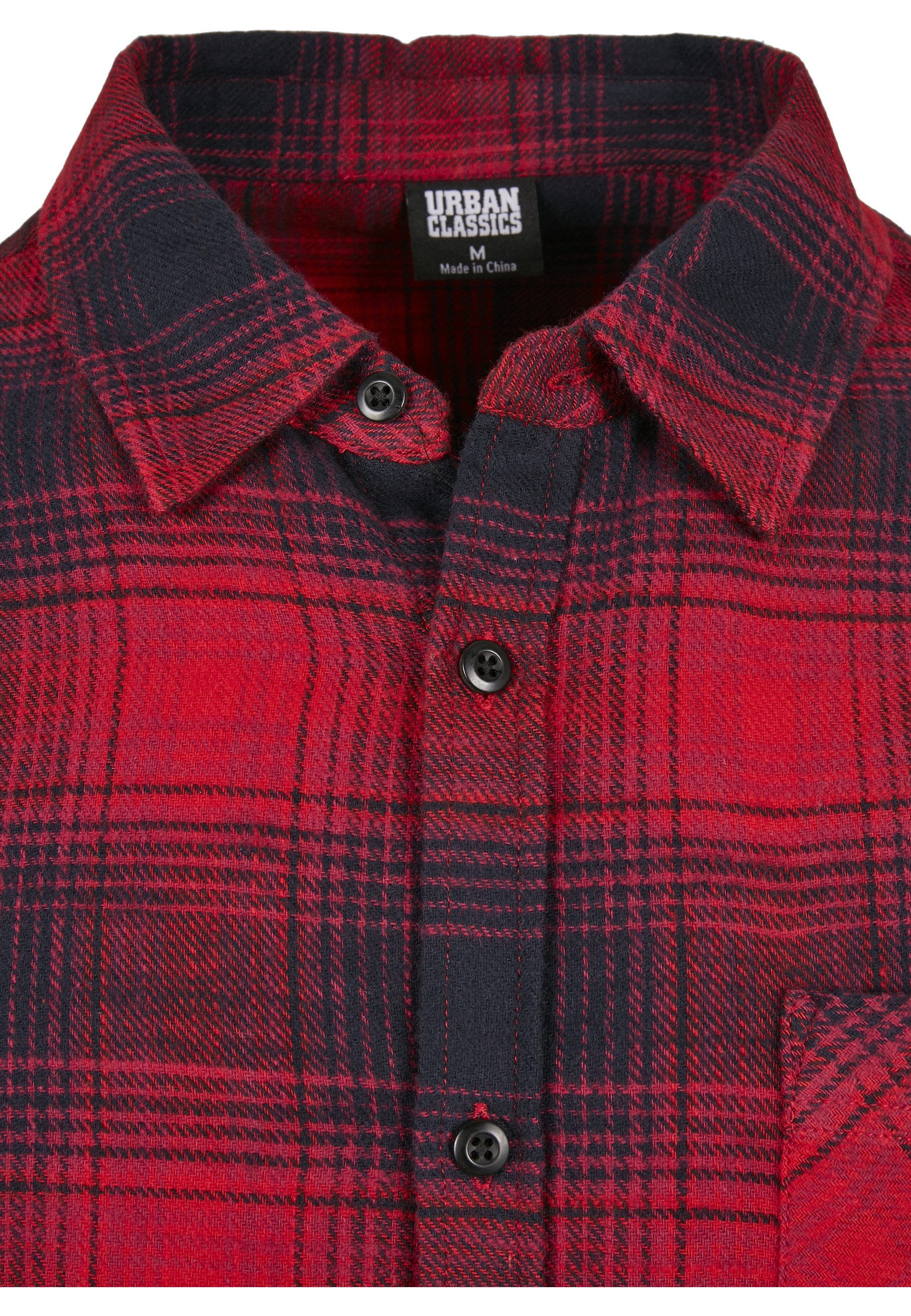 URBAN CLASSICS Langarm-Poloshirt Urban Classics Herren Oversized Checked Grunge Shirt (1-tlg)