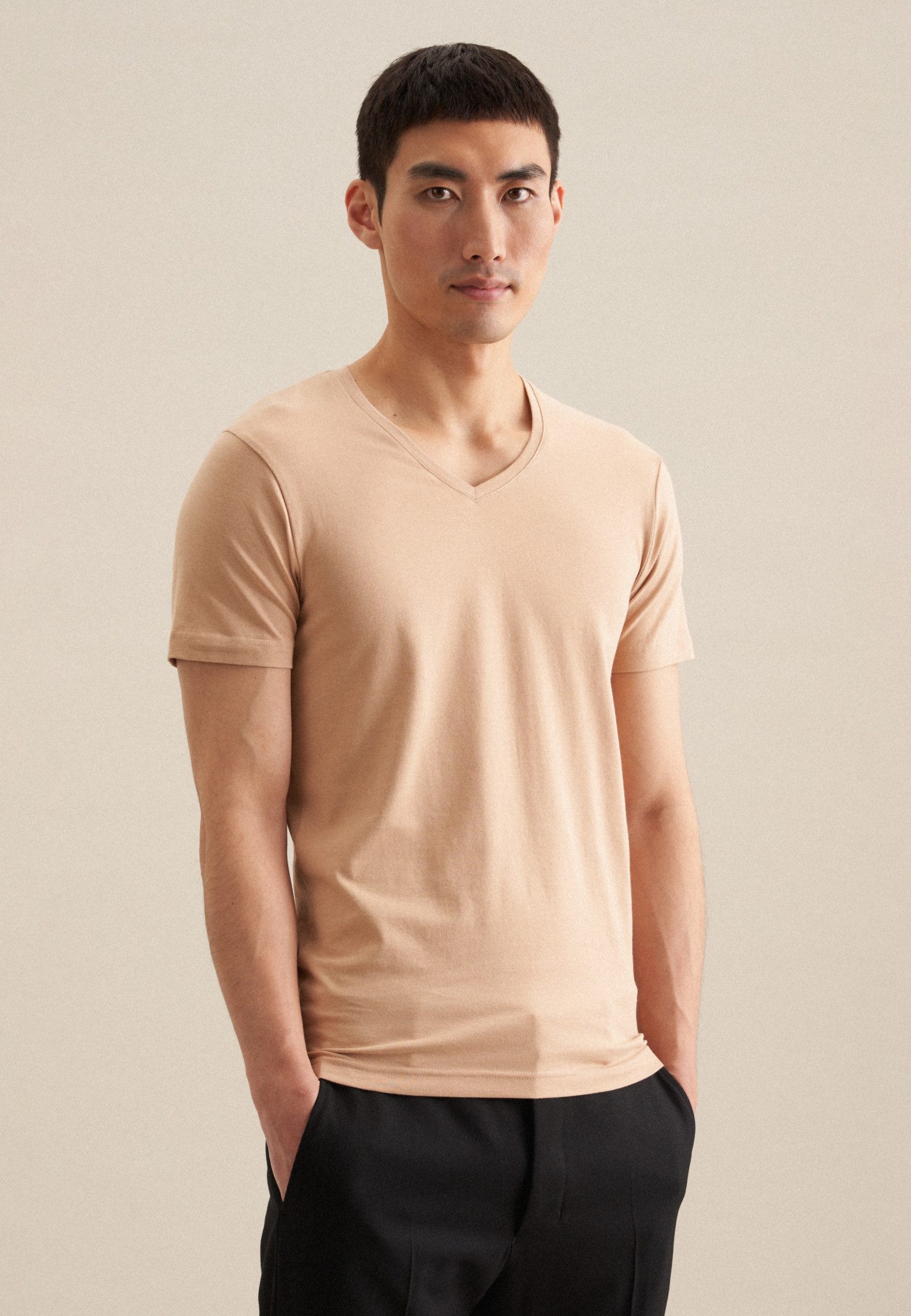 seidensticker T-Shirt 1/2 V-Neck Uni