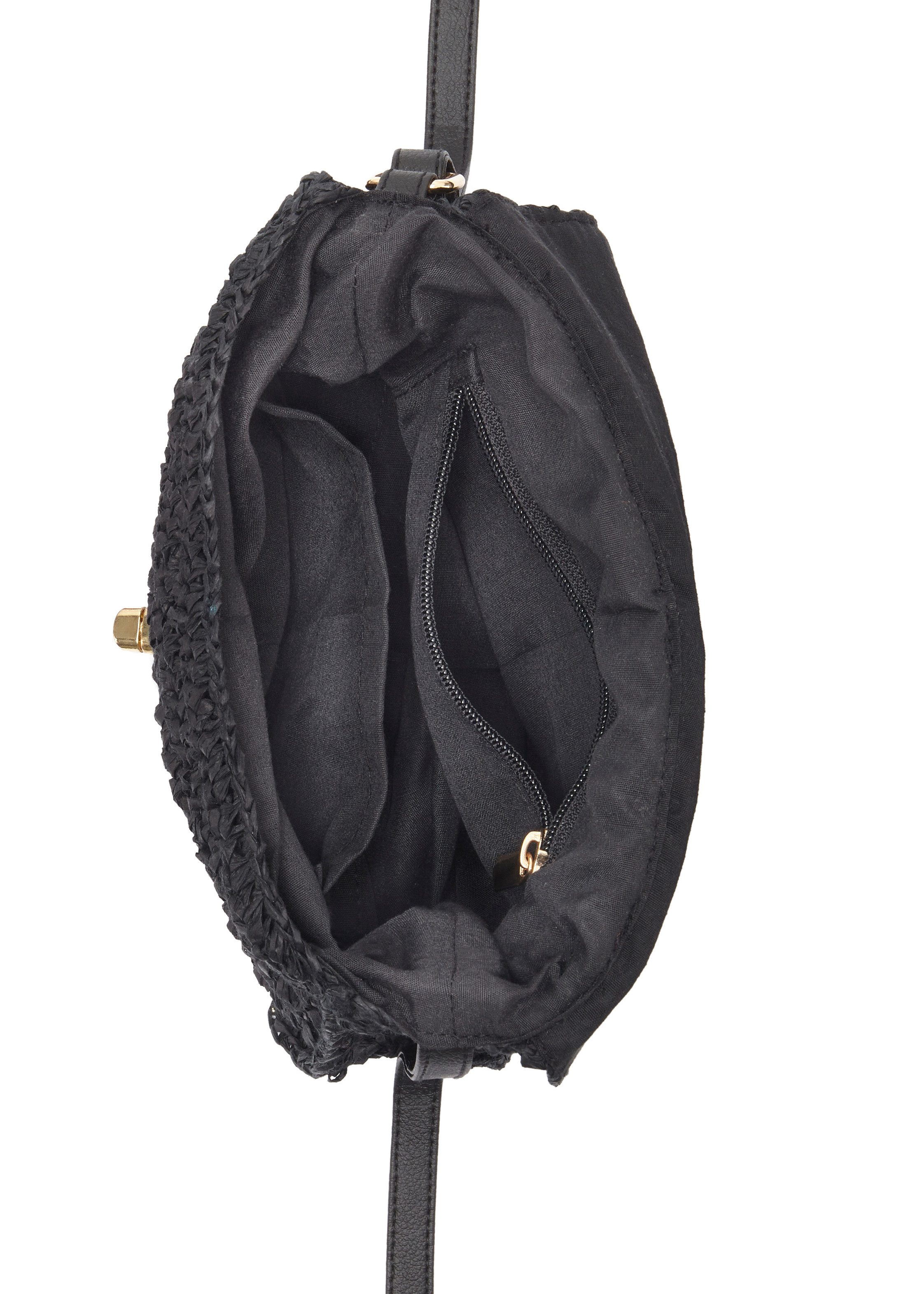 Vivance Umhängetasche Handtasche, Minibag, Henkeltasche, Bast-Optik, Sommertasche, Crossbody Bag