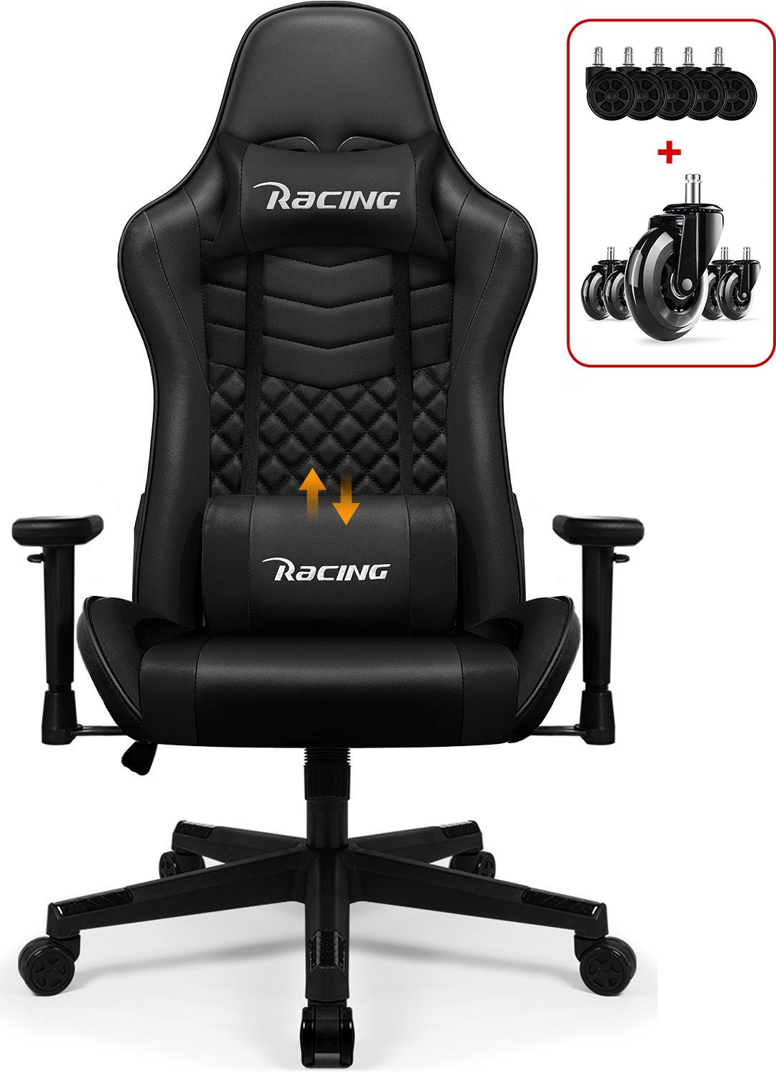 Woltu Gaming Stuhl Mit Massagefunktion Taschenfederkissen Ergonomisch Tech Stoff Woltu Gmbh