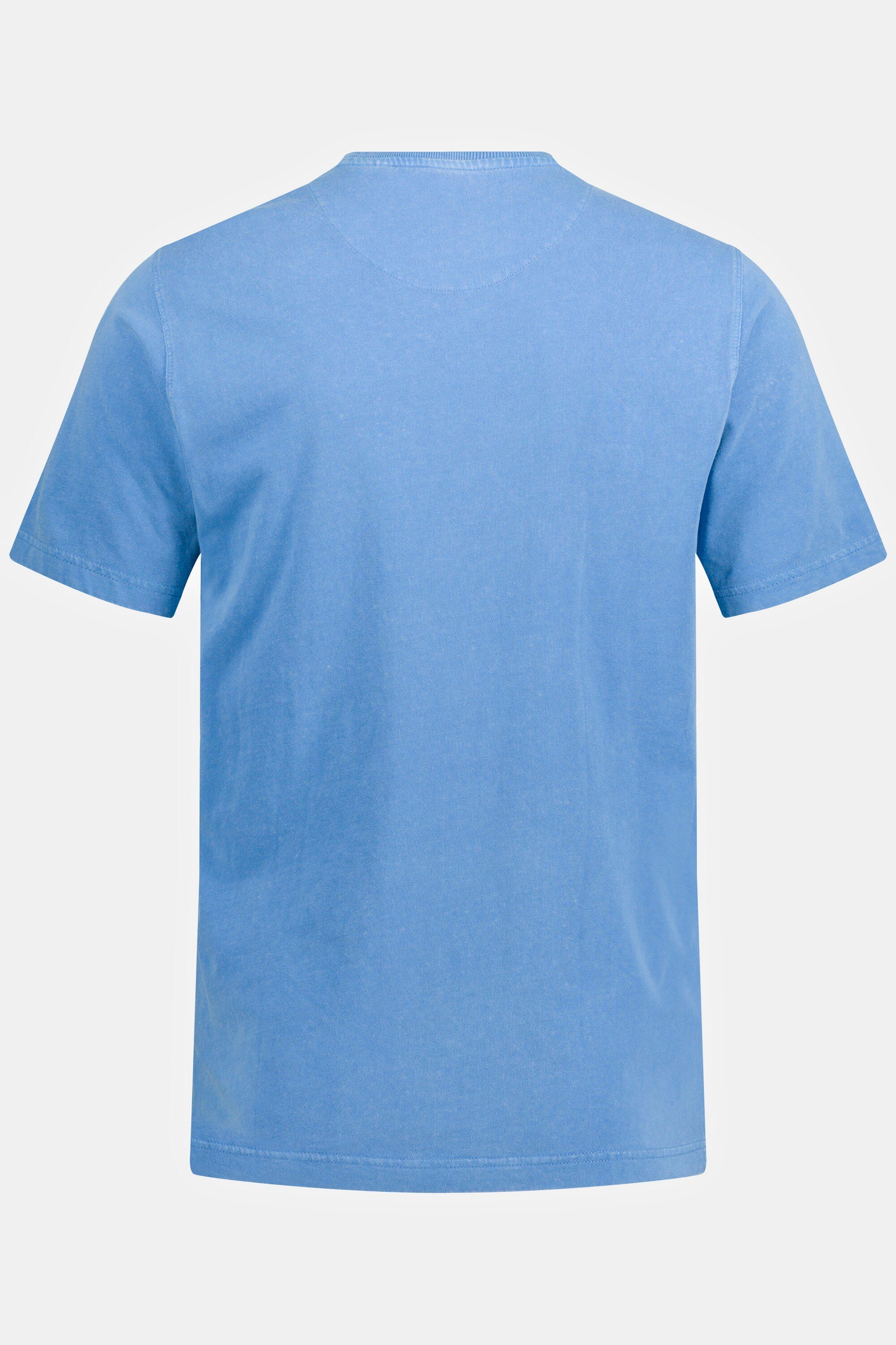 JP1880 T-Shirt Rundhals blau T-Shirt Brusttasche Halbarm