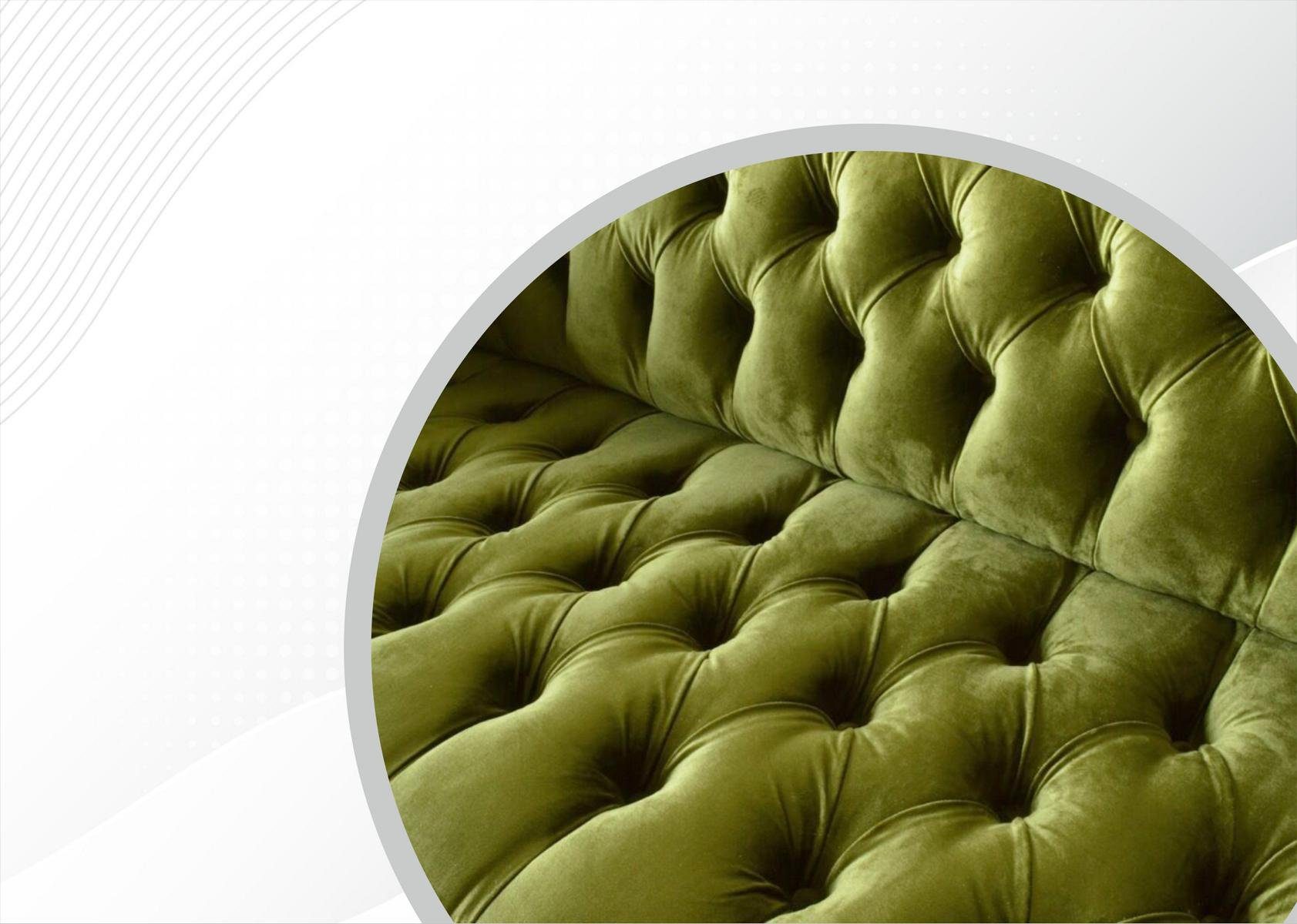 JVmoebel Chesterfield-Sofa Moderner Chesterfield Made Europe stilvoll 3-Sitzer Neu, Olivengrün 3-Sitzer in Couch