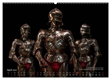 CALVENDO Wandkalender Historische Rüstungen und Waffen (Premium, hochwertiger DIN A2 Wandkalender 2023, Kunstdruck in Hochglanz)