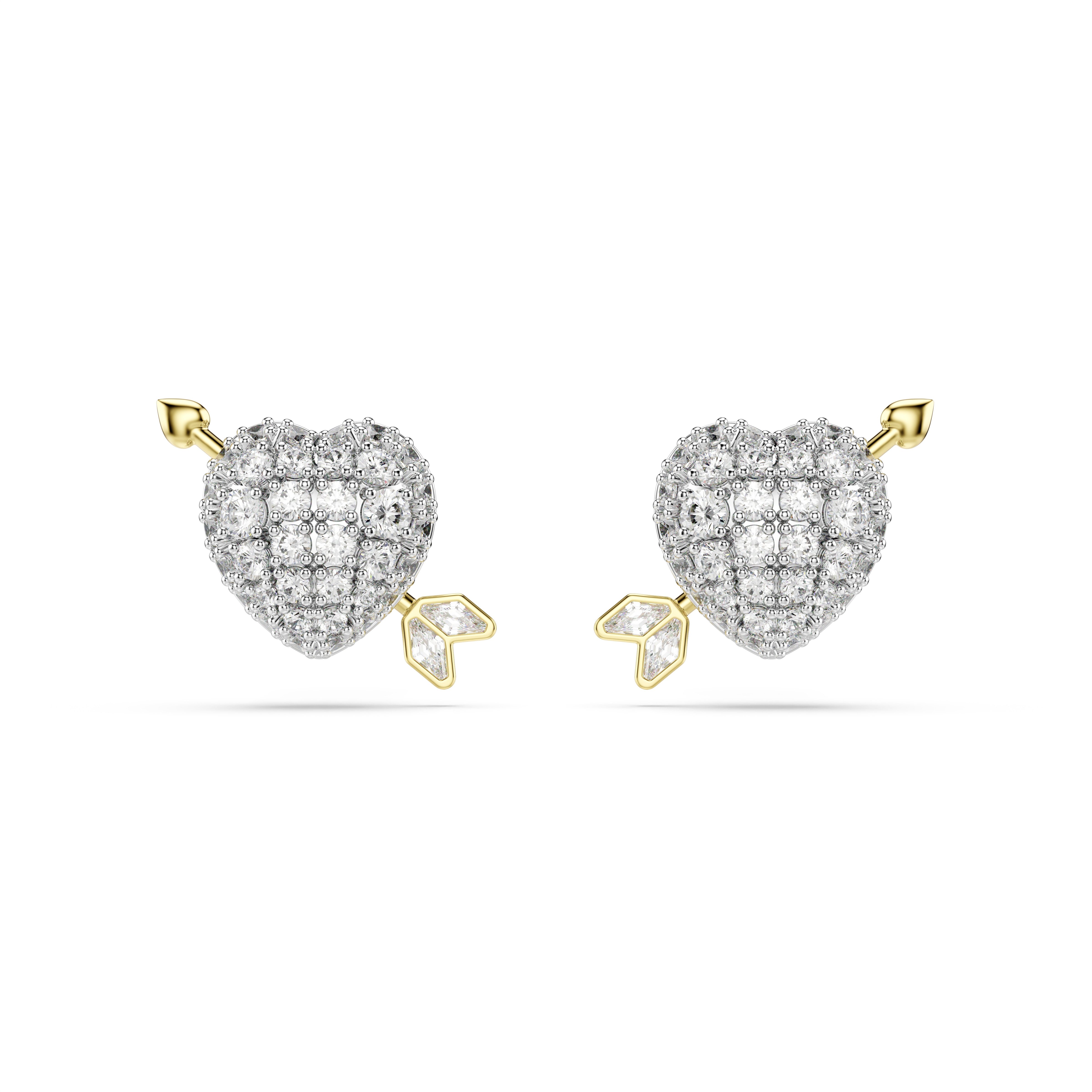Swarovski Paar Ohrstecker Schmuck Geschenk Idyllia Ohrringe Herz Pfeil, mit Swarovski® Kristall