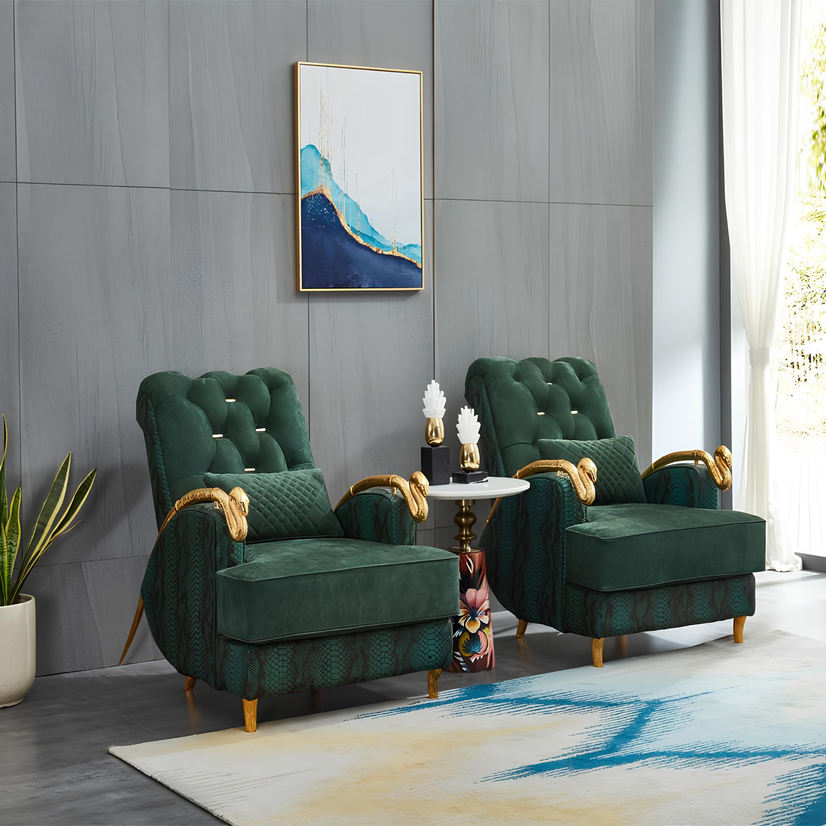Xlmoebel Sessel Eleganter Sessel mit hochwertigem Polster und Edelstahlgestell (Sessel), Hergestellt in Europa