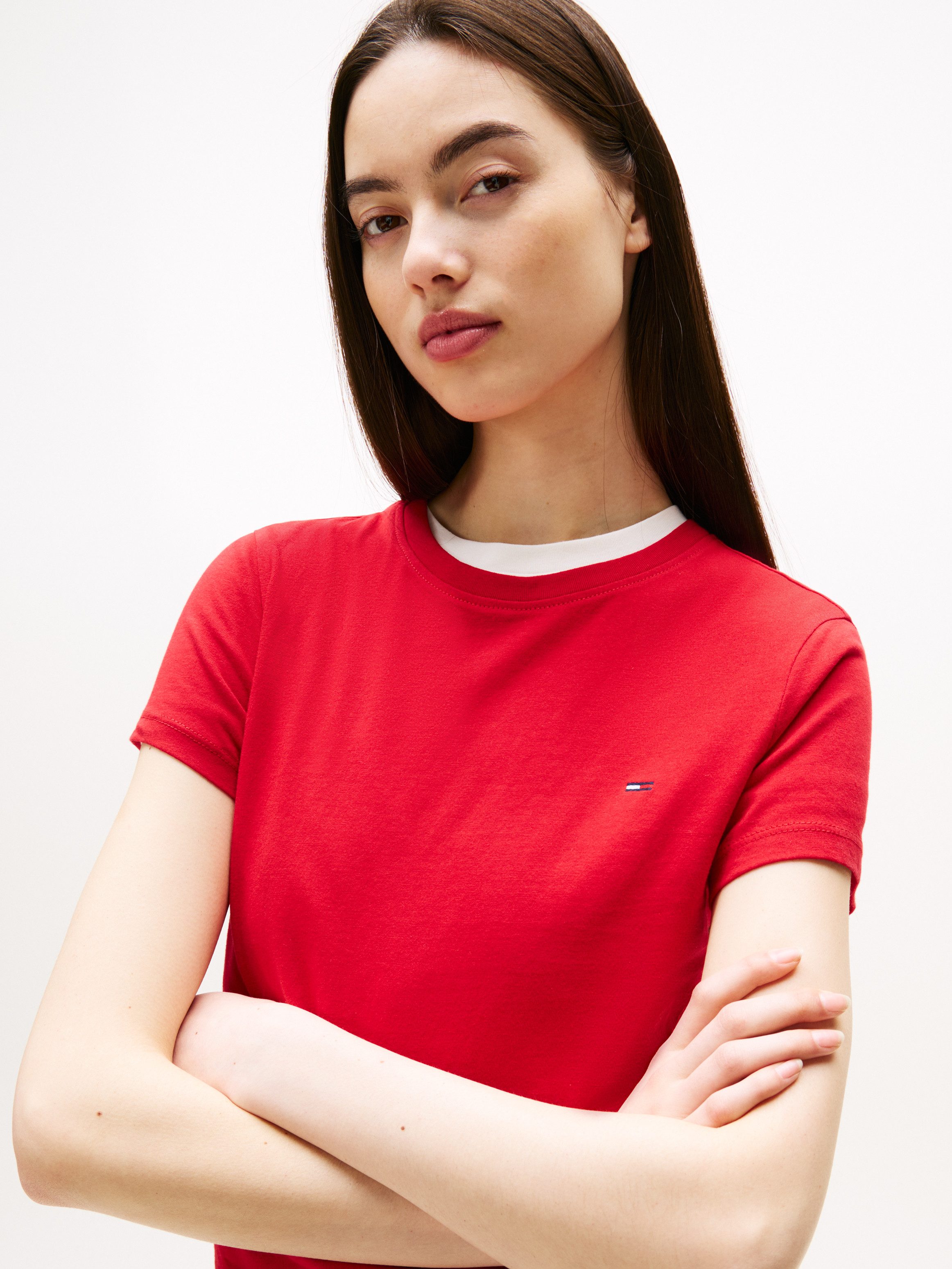 Tommy Jeans T-Shirt TJW 2PACK C-NECK TEE (Packung, 2-tlg., 2er) mit Logo-Stickerei
