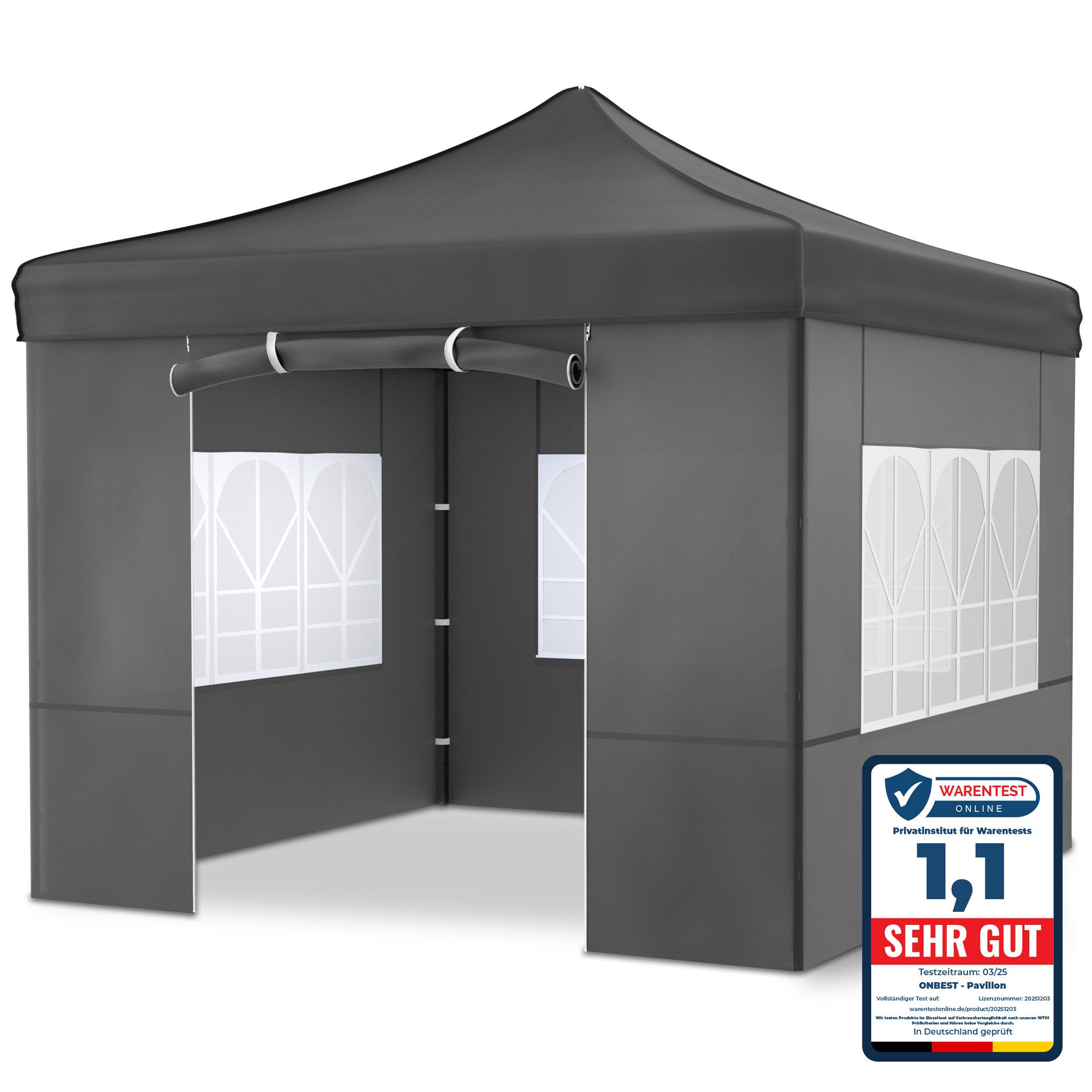 Onbest Pavillon Premium 3x3 Pop-Up mit viel Zubehör, mit 4 Seitenteilen, 42 günstig online kaufen