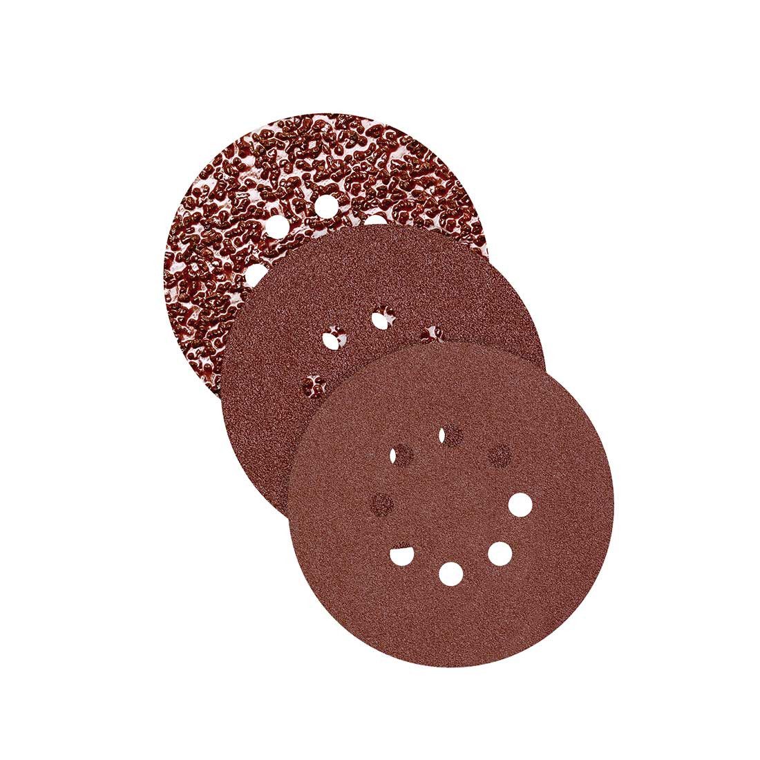 RETOL Schleifscheibe Ø 150 mm 8-Loch Klett-Schleifscheiben für Exzenterschleifer, Normalkorund, 25 Stk., K36