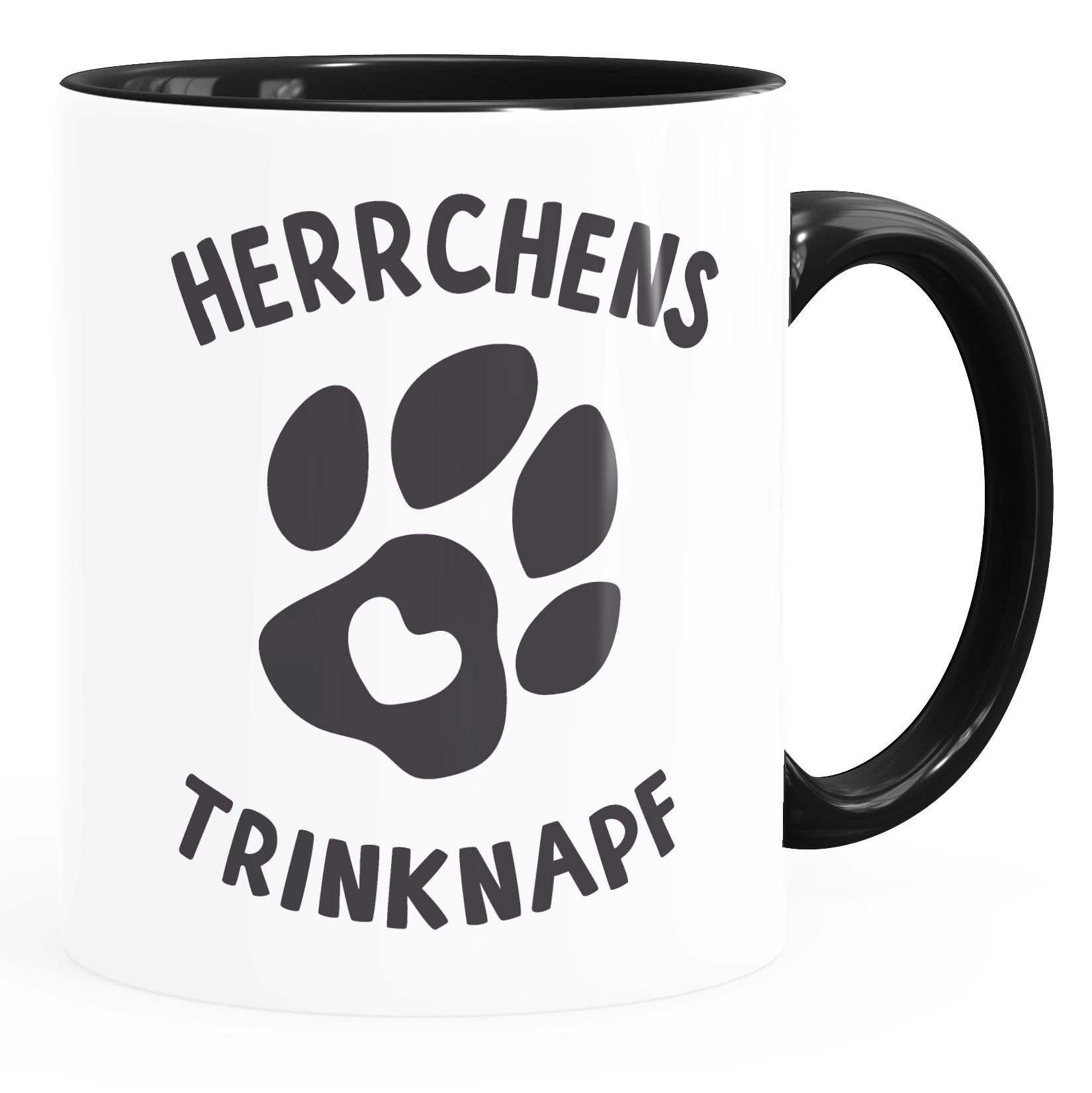 MoonWorks Tasse Kaffee-Tasse Spruch Herrchens Trinknapf Hundepfote-Motiv Becher Bürotasse Tasse Hunde-Liebhaber MoonWorks®, Keramik