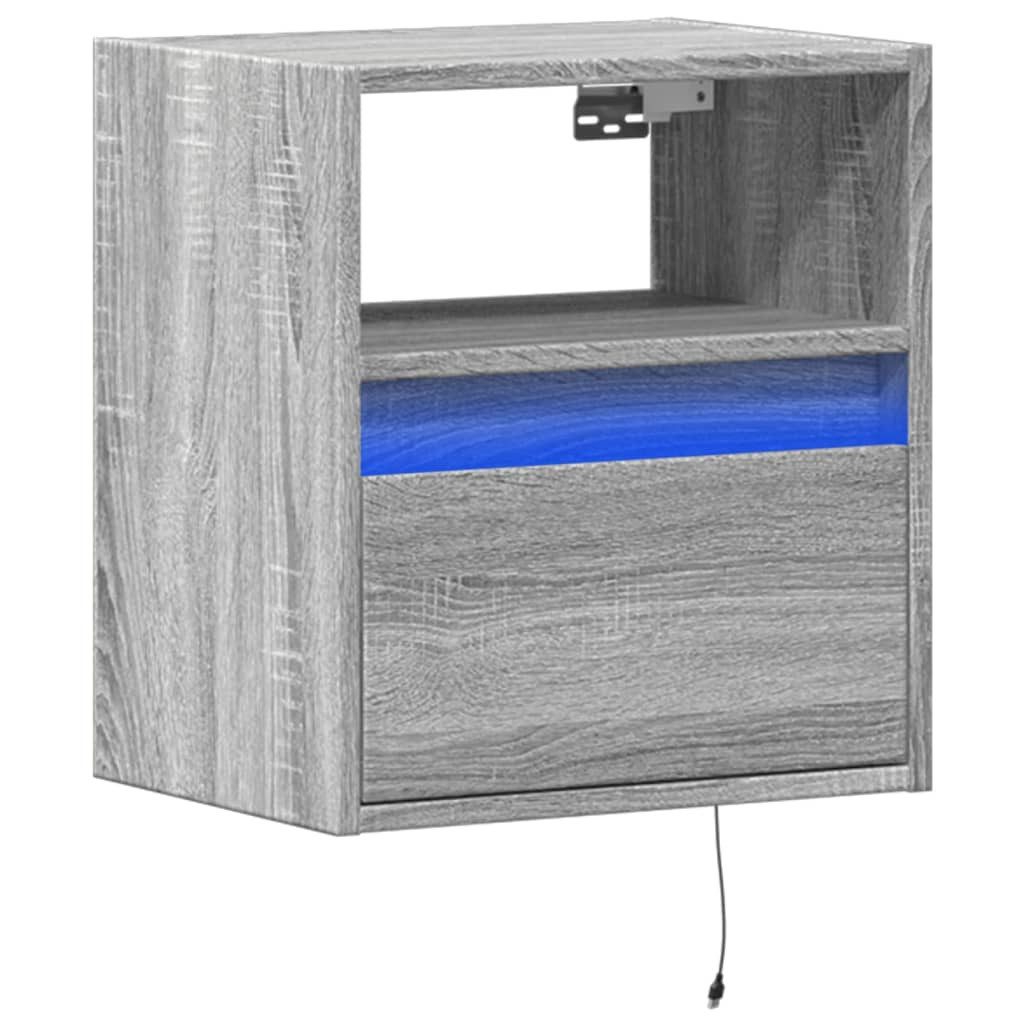 vidaXL TV-Wand TV-Wandschrank mit LED-Beleuchtung Grau günstig online kaufen