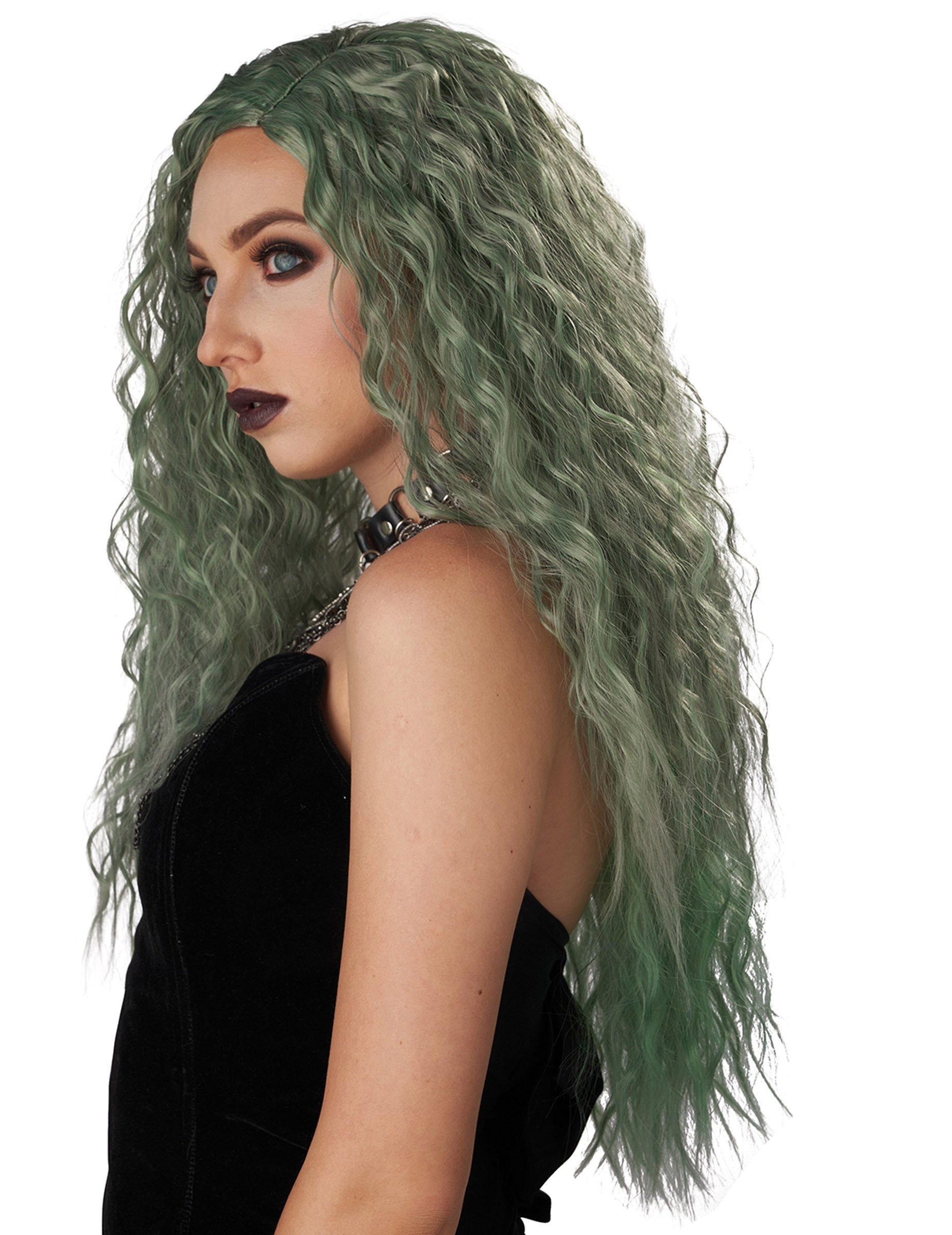 California Costumes Kostüm Wilde Locken-Perücke Halloween grün