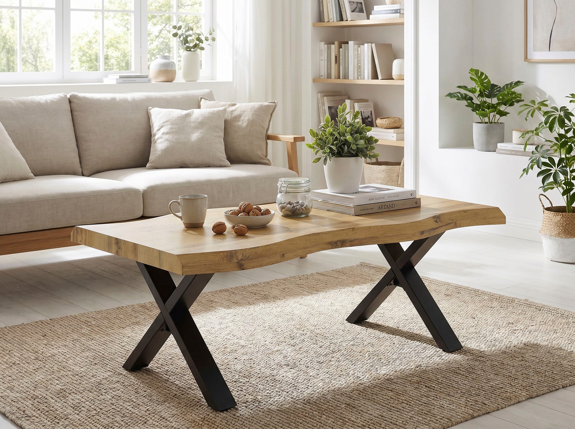 HELA Couchtisch GERD, Baumkantenoptik, Breite 110 cm