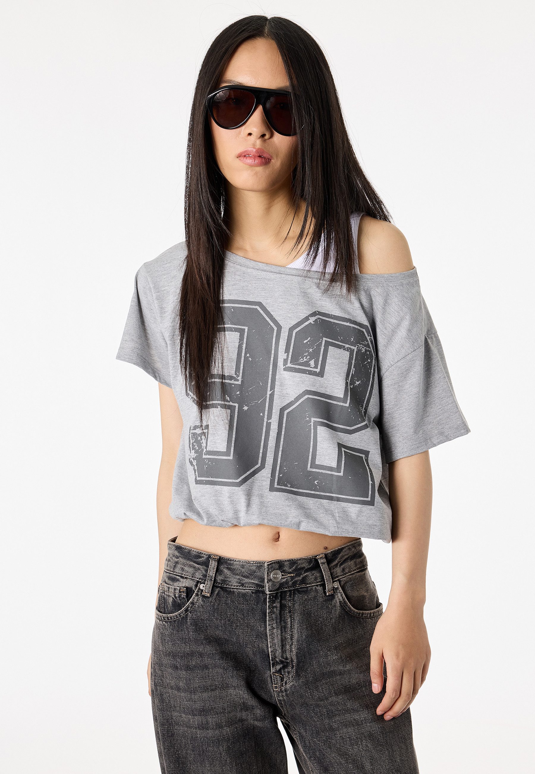 Koton T-Shirt Kurzärmelig Drop-Schulter T-Shirt
