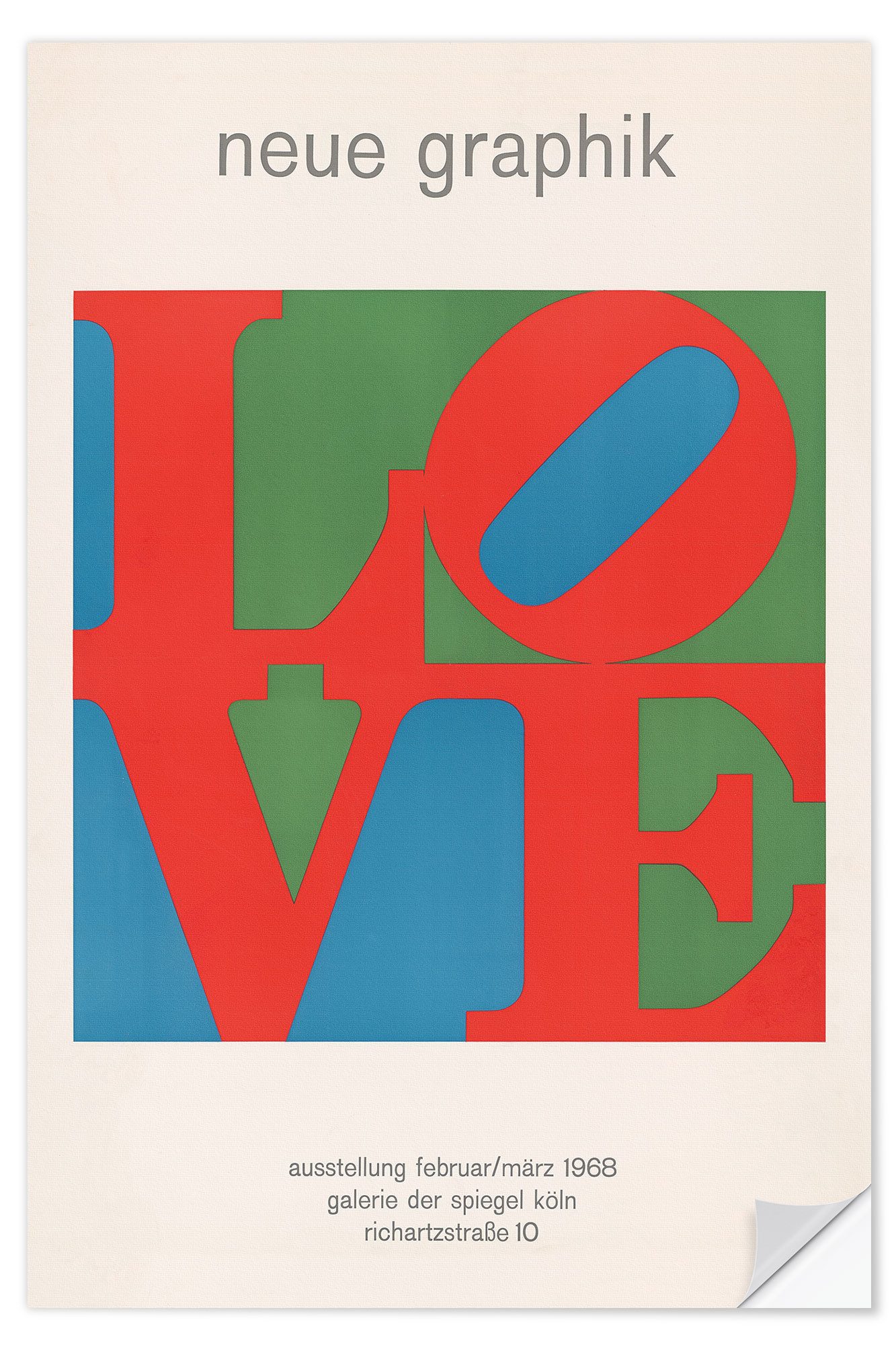 Posterlounge Wandfolie Robert Indiana, Love - Neue Graphik, Wohnzimmer Grafikdesign