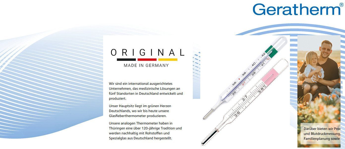 Geratherm Medical Infrarot-Fieberthermometer non Contact, beleuchtet LED-Anzeige auch im dunklen nutzbar, Made in Germany, Kontaktlos, Hochpräzise, Hygienisch, Schnellmesstechnik