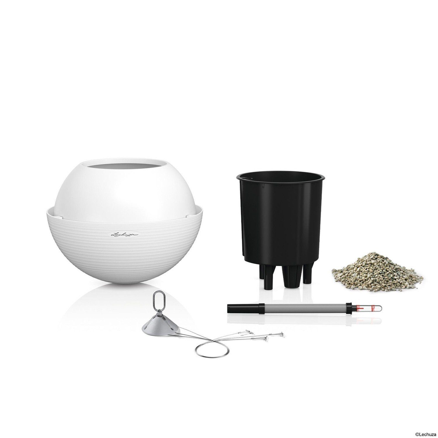 Lechuza® Kräutertopf Hängeampel Bola Color 32 schiefergrau (Komplettset)