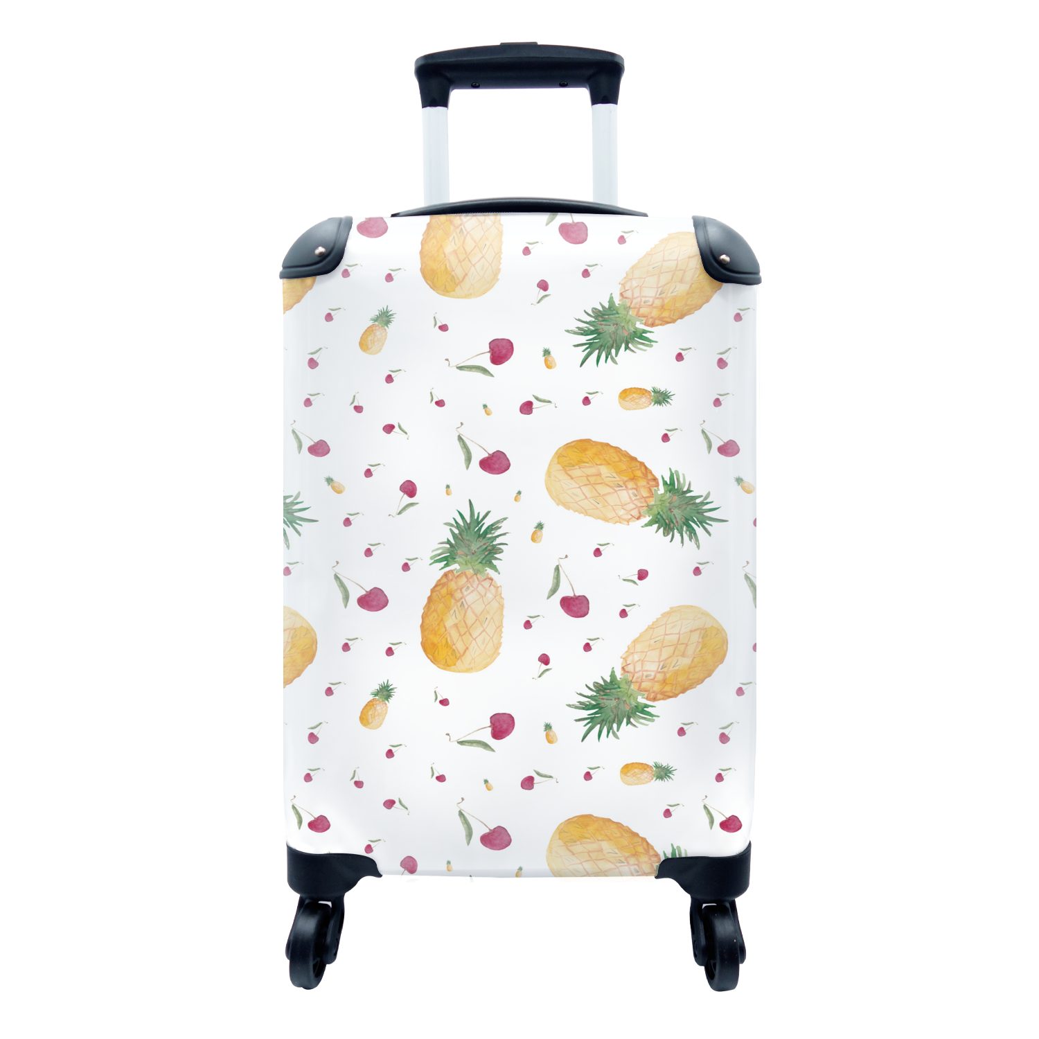 Handgepäckkoffer rollen, - Reisetasche 4 für Handgepäck Reisekoffer Obst Trolley, mit Design Aquarell, MuchoWow - Rollen, Ferien,