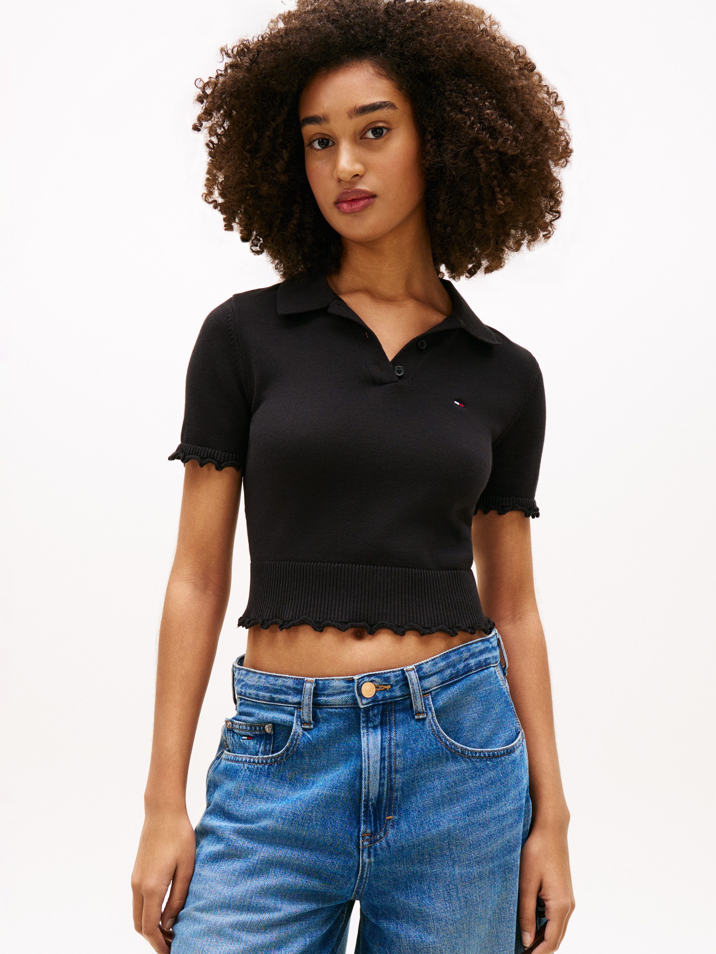 Tommy Jeans Strickpullover TJW LETTUCE POLO SWEATER