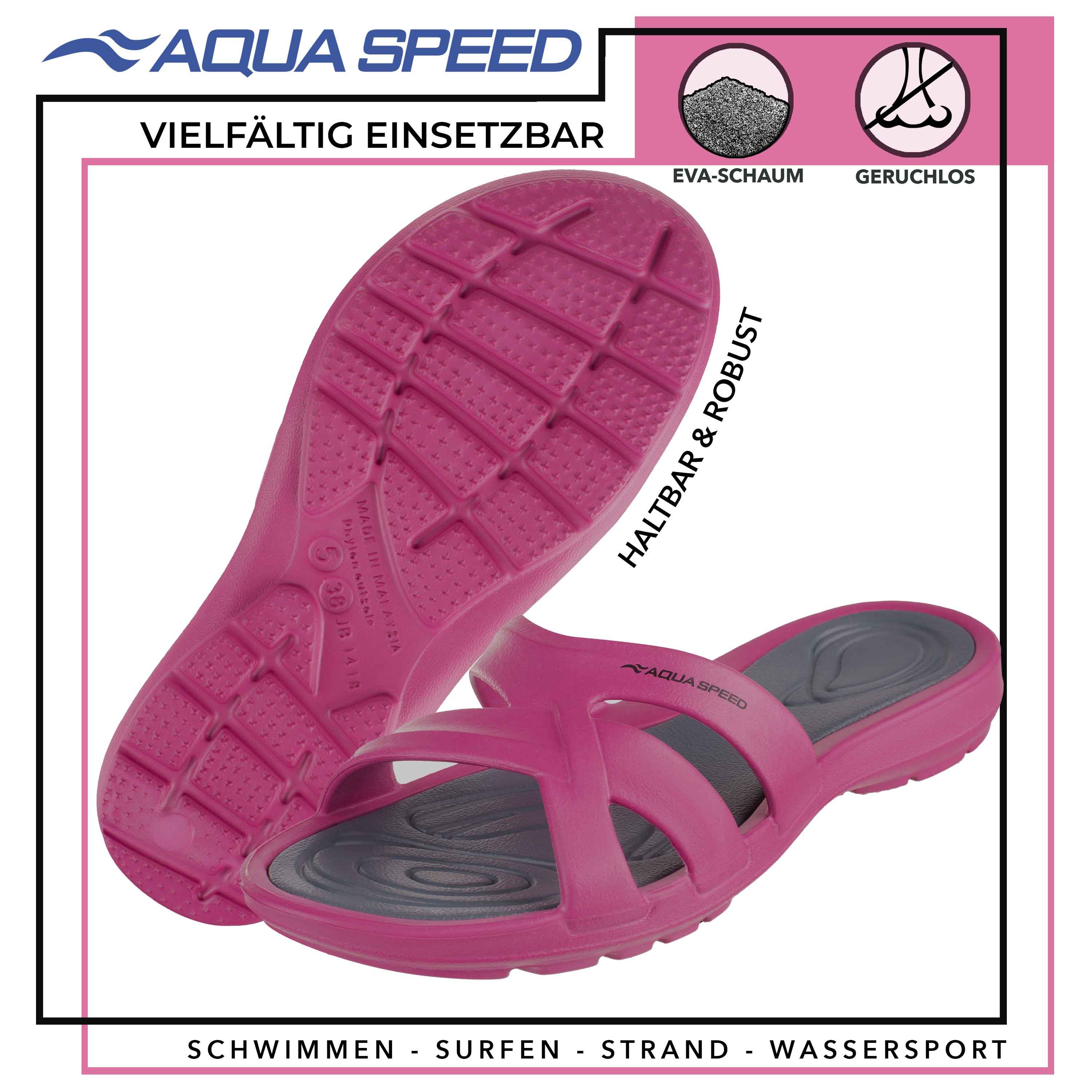 Aqua Speed Strandschuhe mit Soft-Sohle – Ideal für Urlaub & Spa Gr. 40 Badepantolette (Freizeitschuhe für Urlaub & Sauna – Schnelltrocknend & soft) Antibakterielle Eigenschaften – Frische und Schutz für Ihre Füße