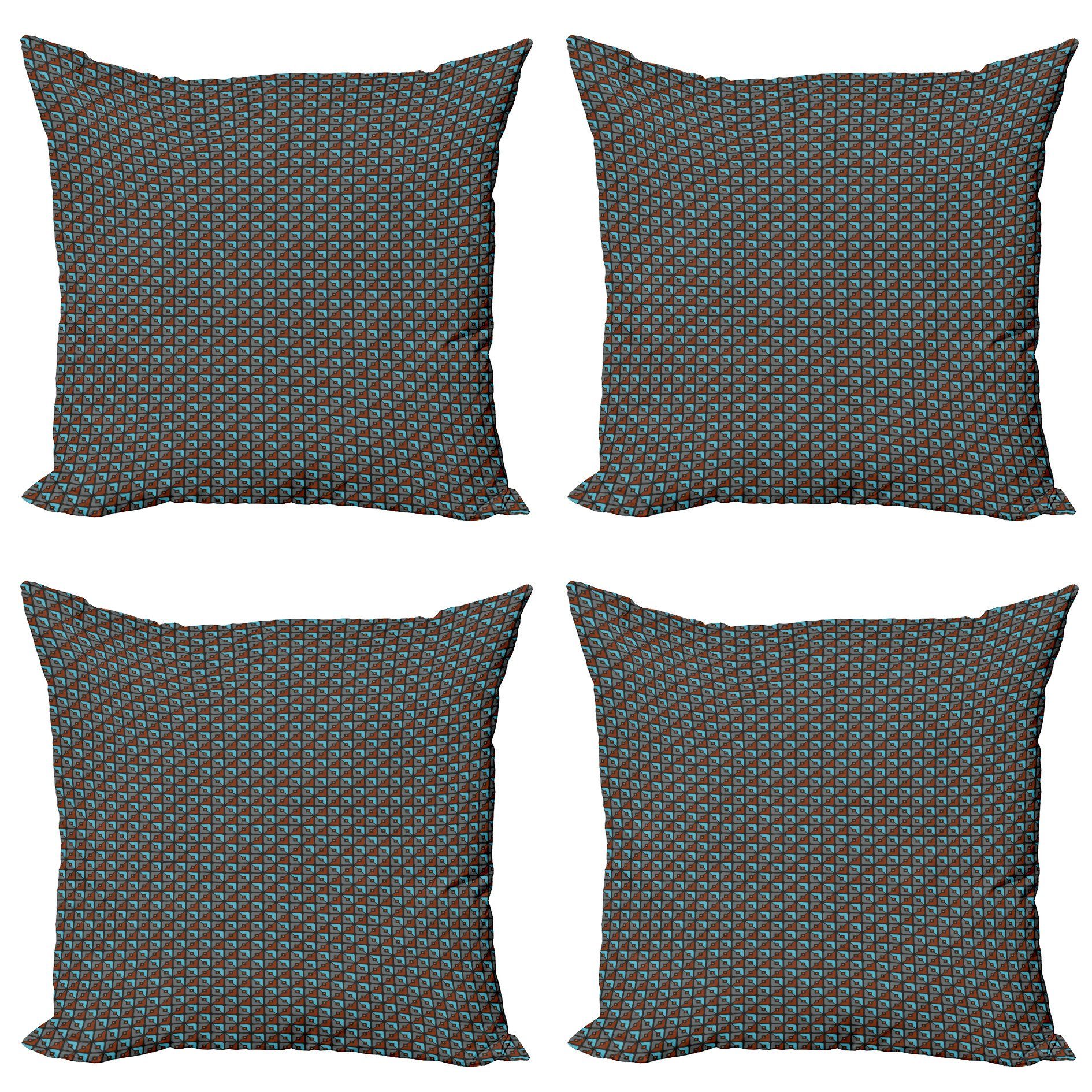 Kissenbezüge Modern Accent Doppelseitiger Digitaldruck, Abakuhaus (4 Stück), Geometrisch Abstrakte Formen: Quadrate