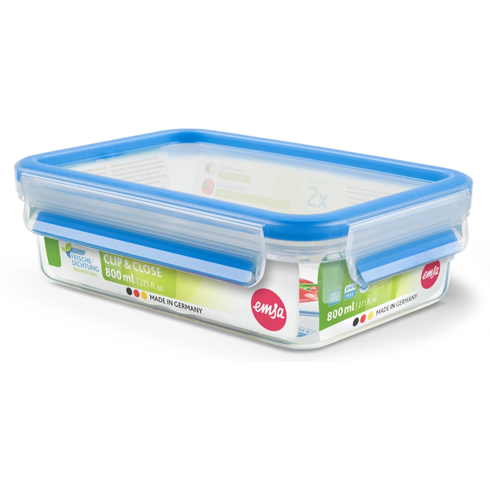 Emsa Lunchbox Emsa CLIP & CLOSE Frischhaltedose 0,8 Liter, Dose
