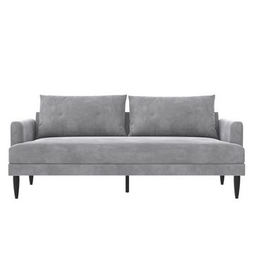 loft24 Sofa Bailey, Couch mit Armlehne, Bezug in Samtoptik, Länge 199 cm, 3-Sitzer