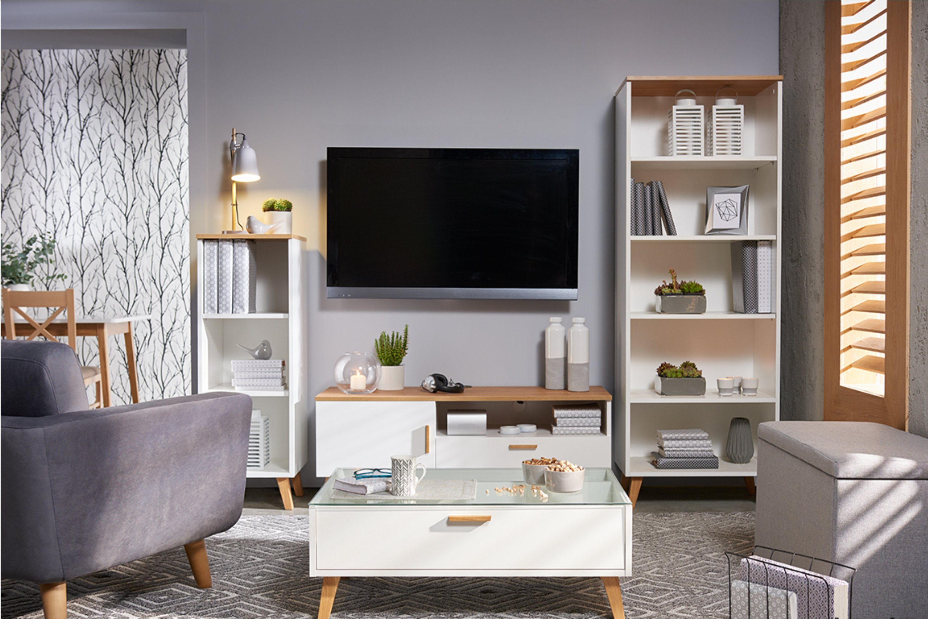 KONSIMO® Esstisch FRISK Esszimmertisch ausziehbar Esstisch Küchentisch, Tischplatte 18mm, Skandinavischer Stil, Höhe 75cm, Eichenholzgestell