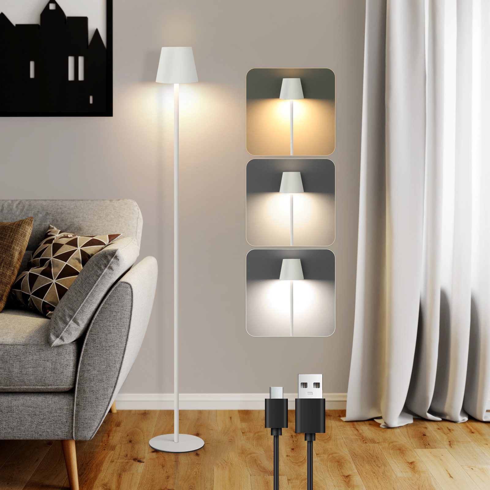 ZMH LED Stehlampe Wohnzimmer Dimmbar IP54 günstig online kaufen
