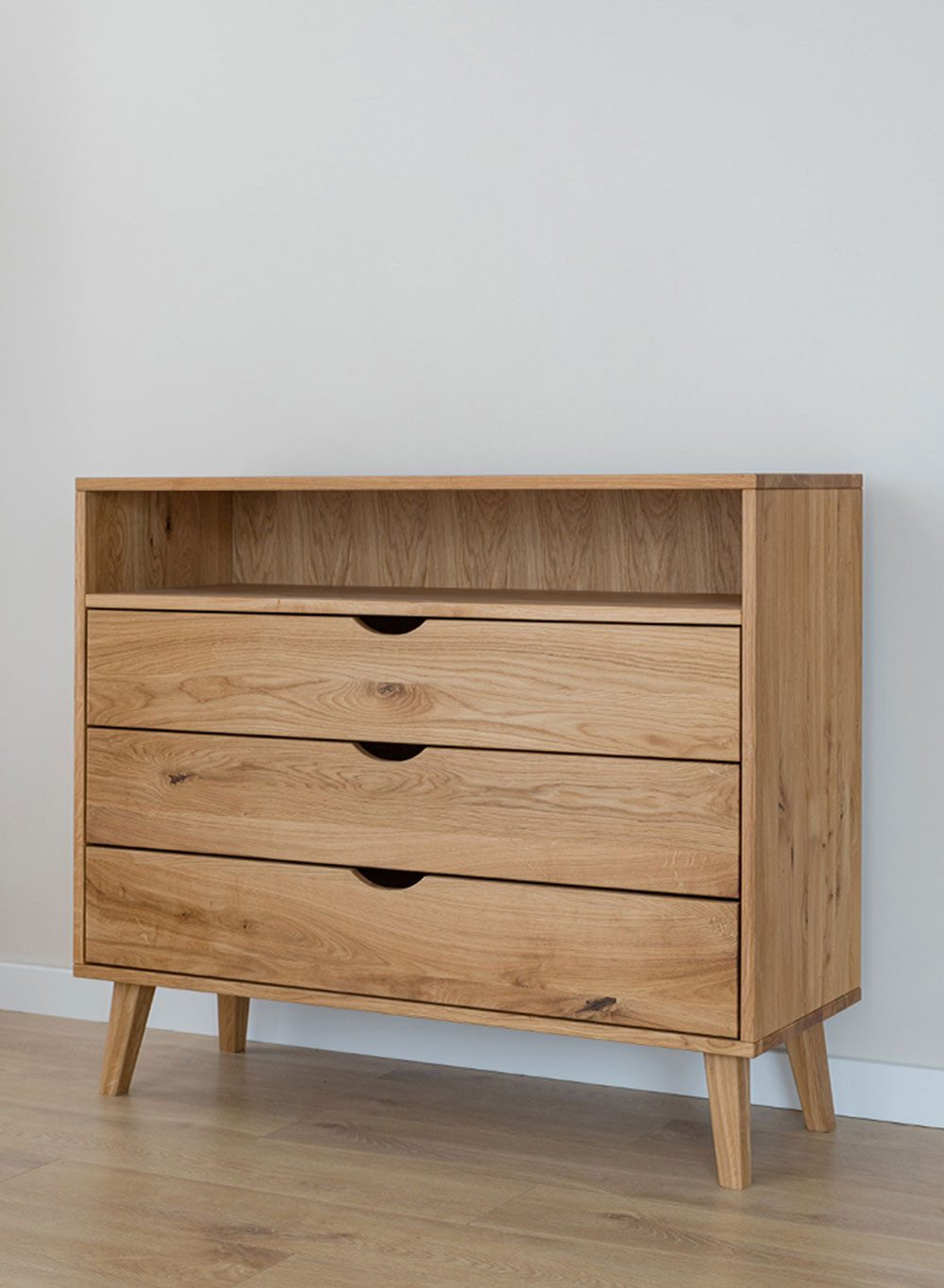 Feldmann-Wohnen Kommode Simona (mit Schubladen, 1 St., Massivholz, geölte Oberfläche), 110x40x90cm Massivholz geölt Eiche Natur