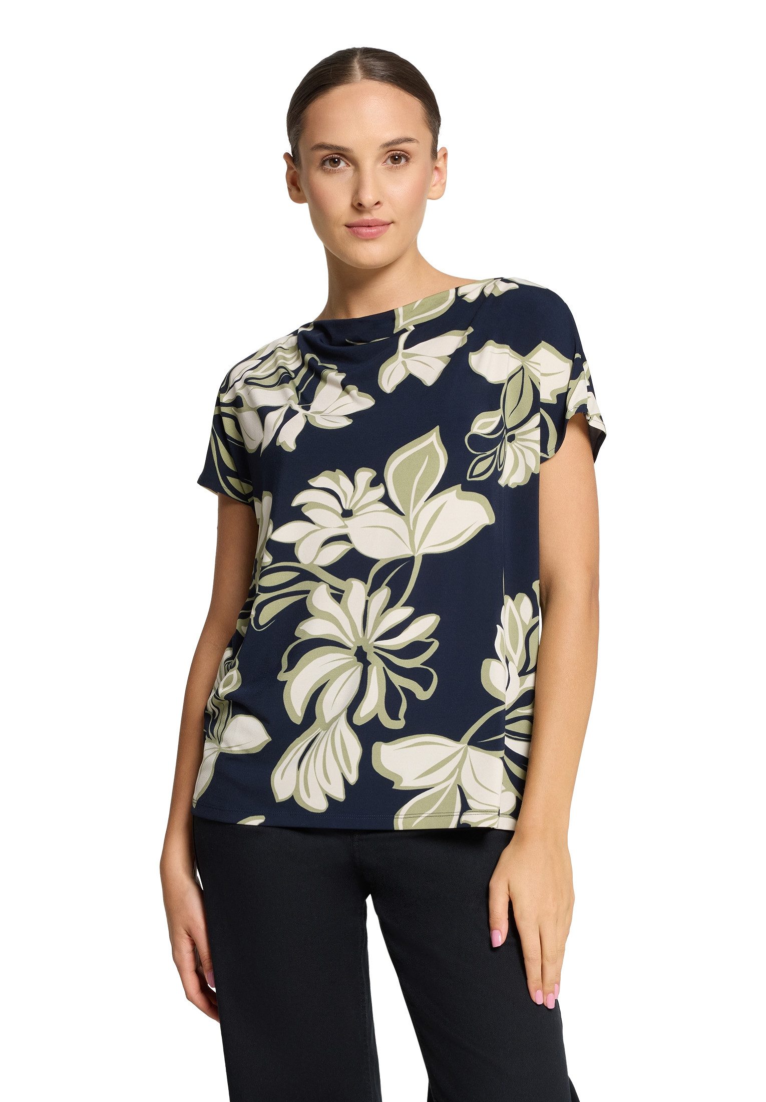 Betty Barclay Kurzarmshirt Damen Printshirt mit Wasserfallausschnitt (1-tlg günstig online kaufen