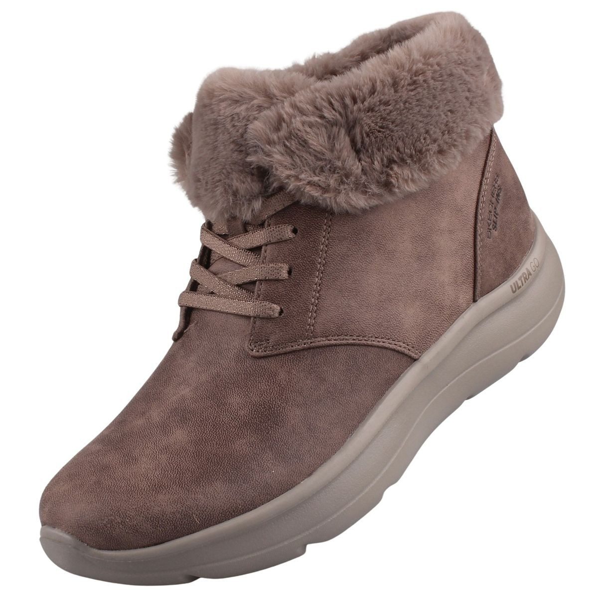 Skechers 144833-DKTP Stiefelette Damen-Boot mit praktischem Slip-in-Komfort