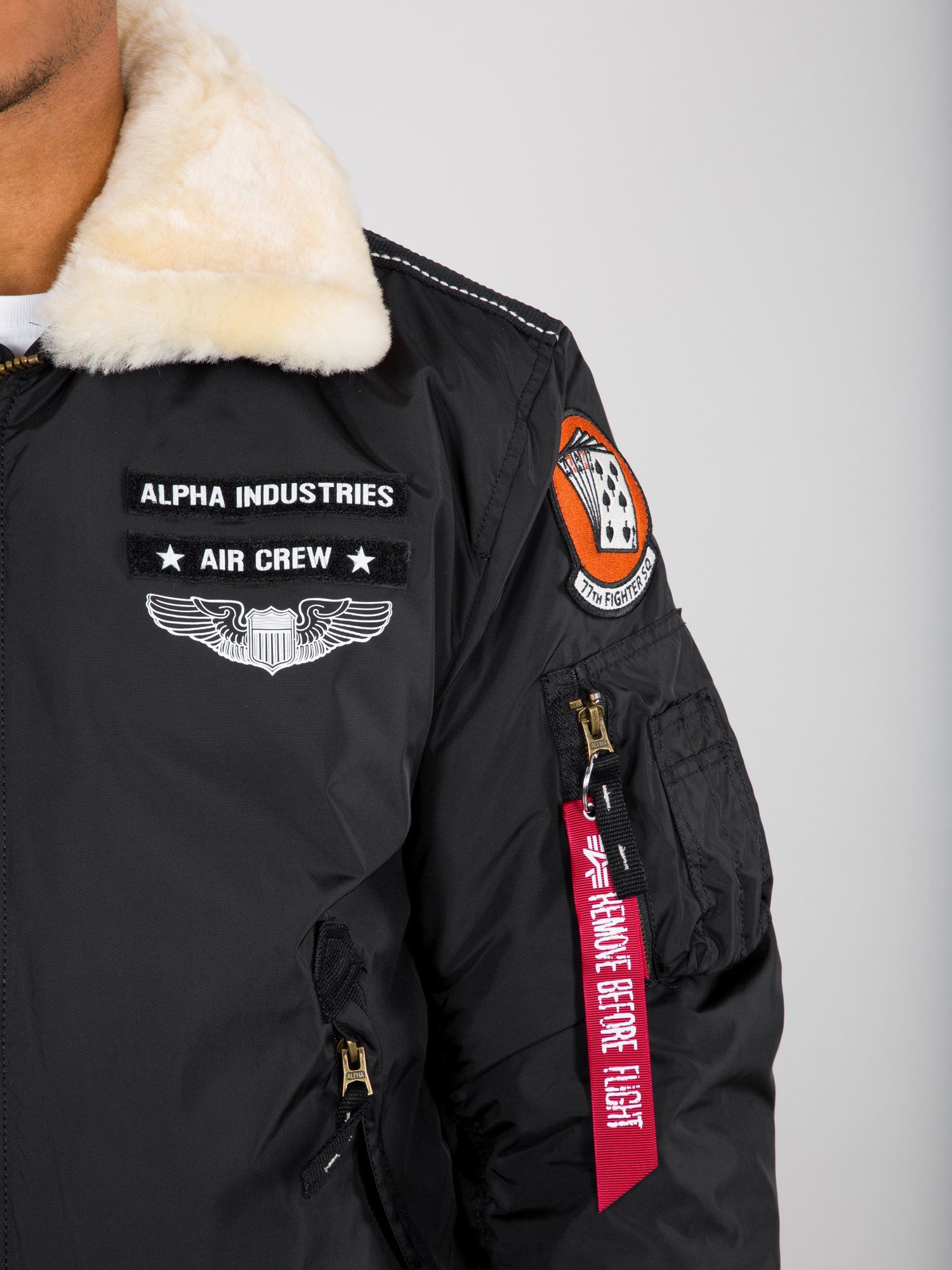 Alpha Bomber black Alpha Flight Industries Bomberjacke Men - Jackets & Industries