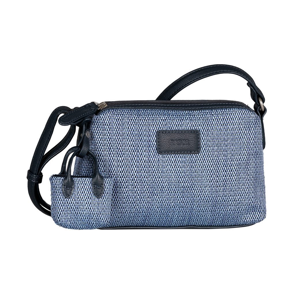 Gabor Handtasche Granada Denada (Set, 2-tlg., Highlight: Mini-Me-Shopper-Anhänger für Lippenbalsam & Tücher), sommerlich gestreiftem Bast & glattes Lederimitat mit Mini-Me Anhänger