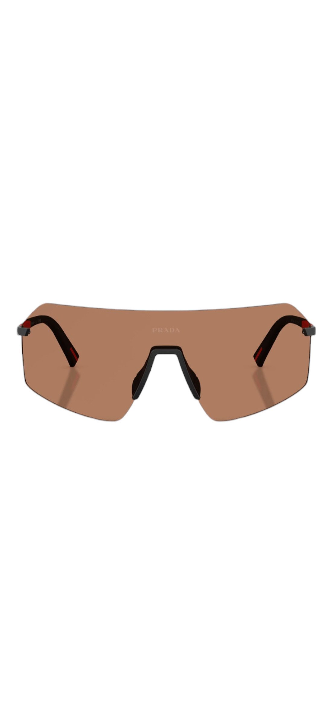 PRADA Sonnenbrille Prada Linea Rossa PS B50S Sonnenbrille Schwarz Braun Randlos