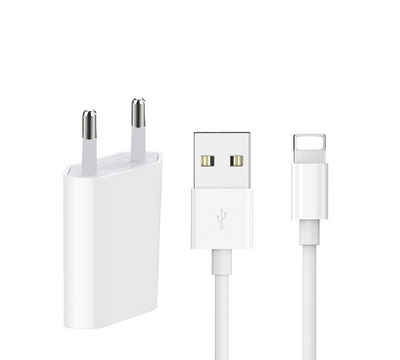 Ventarent Adapter 5W & Ladekabel USB-A auf Lightning passt für iPhone 5 / 6 / 7 / 8 / 11 / 12 / 13 / X / Xs / Xr / Xs Max / iPad USB-Ladegerät