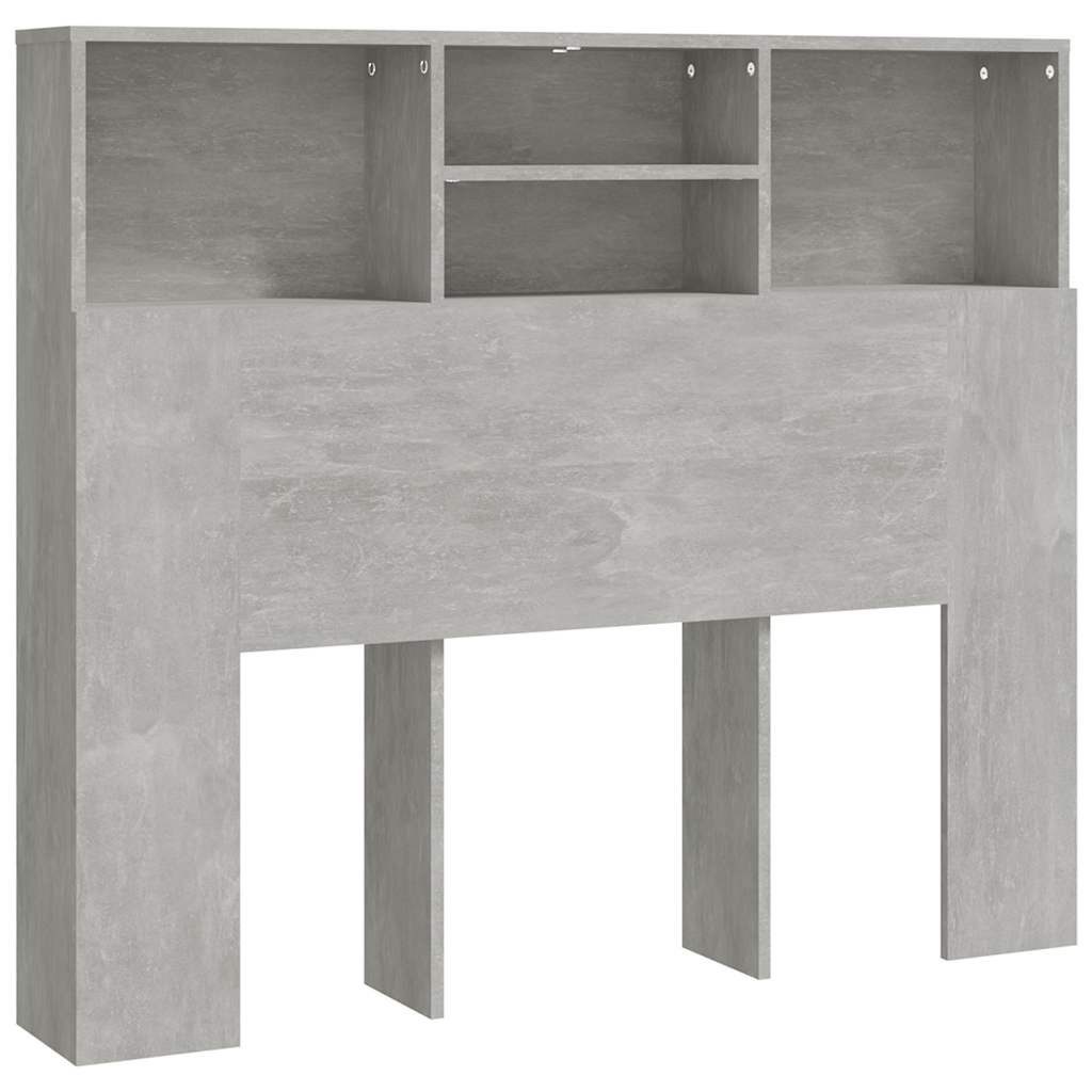 vidaXL Bett Bett-Kopfteil mit Ablagen Betongrau 120x19x103,5 cm (1-tlg)