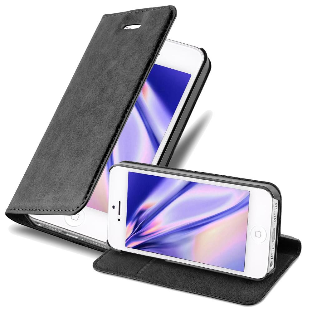 Cadorabo Handyhülle für iPhone 5 / 5S / SE 2016 Hülle Apple iPhone 5 / 5S / SE 2016, Hülle Schutzhülle mit Standfunktion, Magnetverschluss und Kartenfach