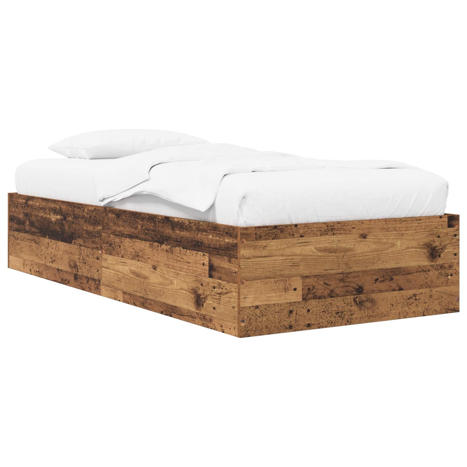 vidaXL Bett Bodenbettgestell Altholz 80 x 200 cm Holzwerkstoff (1-tlg)